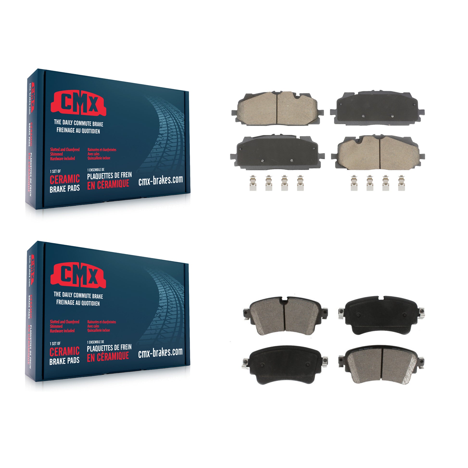 CMX KCX-100600 Disc Brake Pad for 2017-2020 Audi A6 allroad, Audi A6 Quattro, Audi A7 Sportback & more - Front and Rear product image