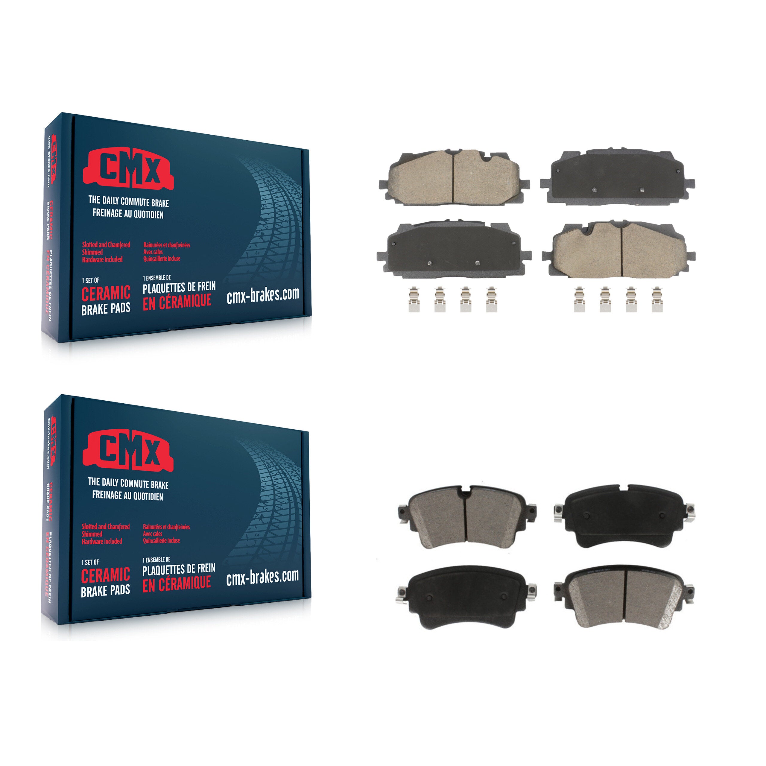 CMX KCX-100600 Disc Brake Pad for 2017-2020 Audi A6 allroad, Audi A6 Quattro, Audi A7 Sportback & more - Front and Rear product image