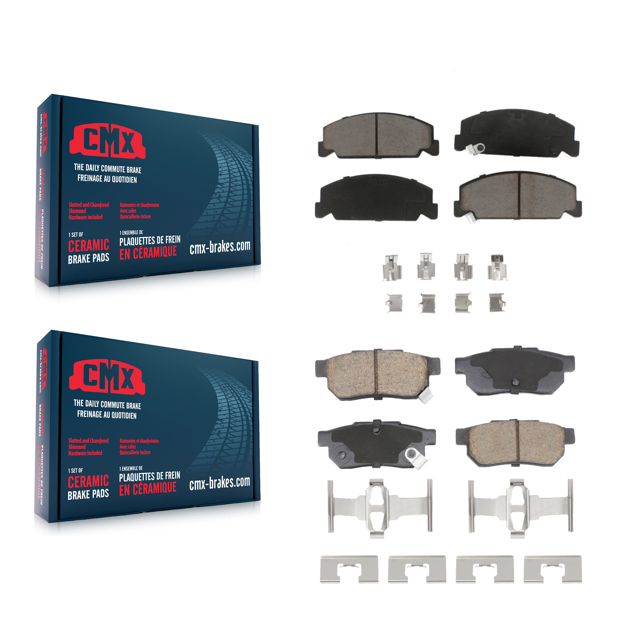 CMX KCX-100609 Disc Brake Pad for 1993-1997 Honda Civic del Sol - Front and Rear product image
