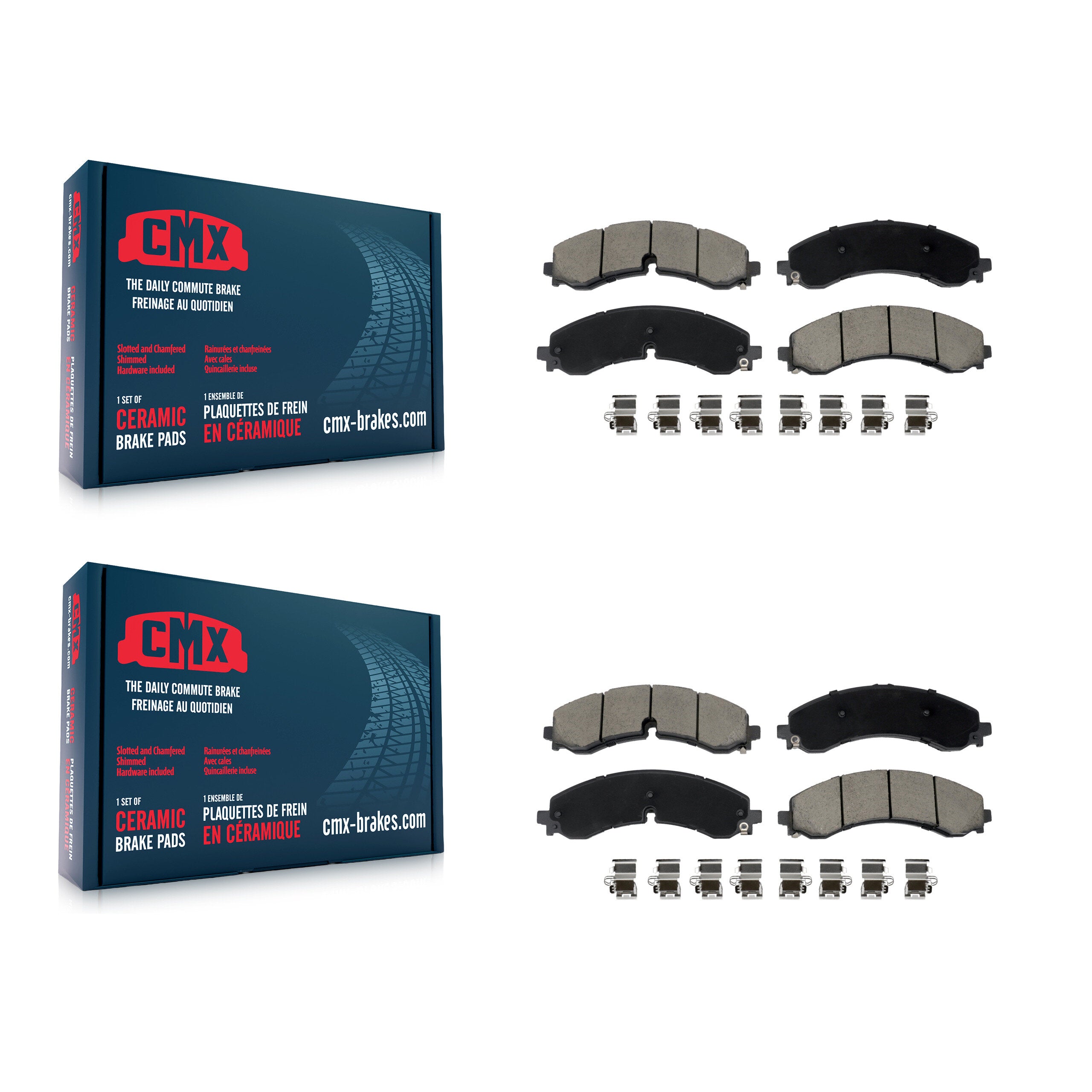 CMX KCX-100627 Disc Brake Pad for 2020-2024 Chevrolet Silverado 3500 HD, Chevrolet Silverado 2500 HD, GMC Sierra 2500 HD & more - Front and Rear product image