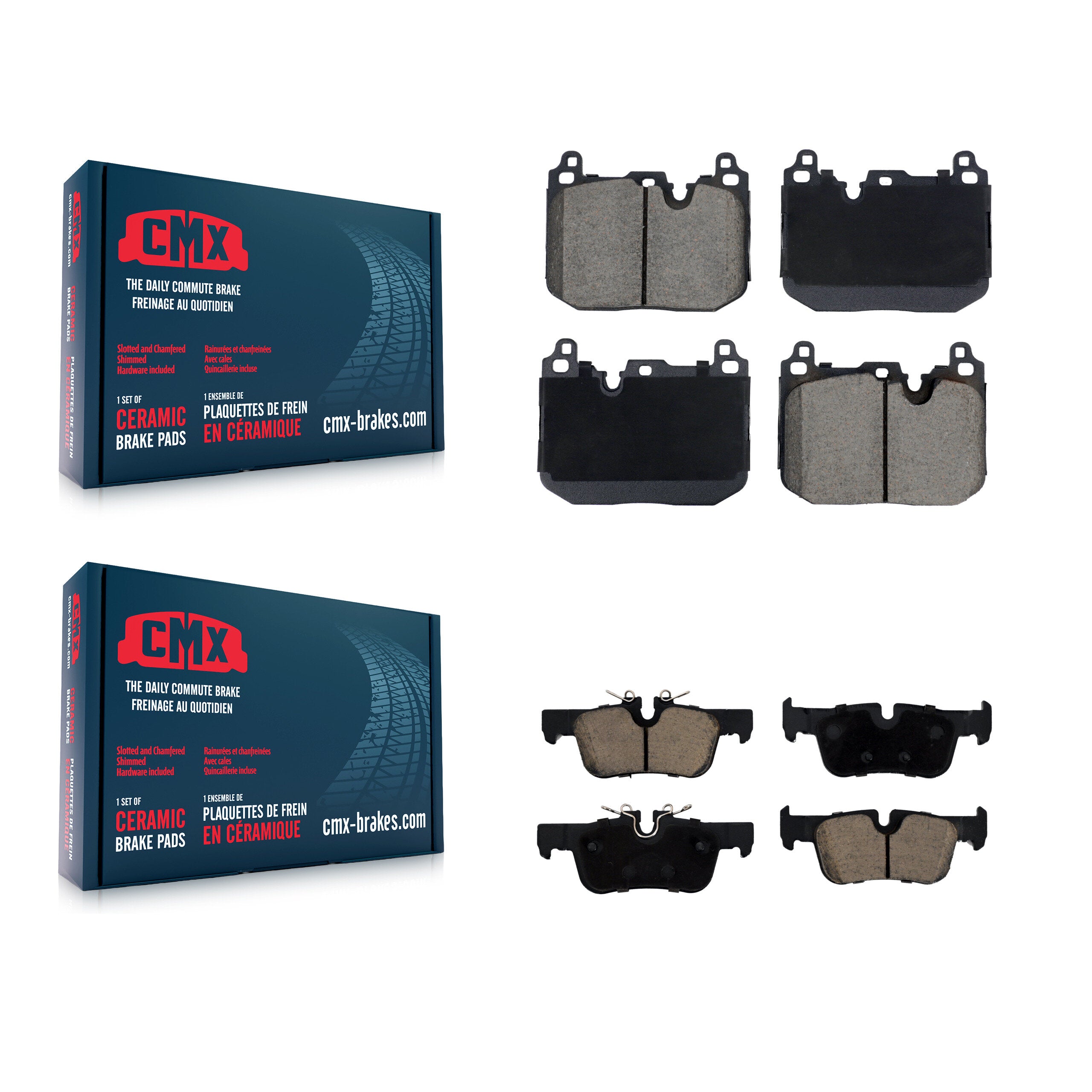CMX KCX-100632 Disc Brake Pad for 2017-2022 BMW 228i Gran Coupe, BMW 228i xDrive Gran Coupe, Mini Cooper Clubman & more - Front and Rear product image