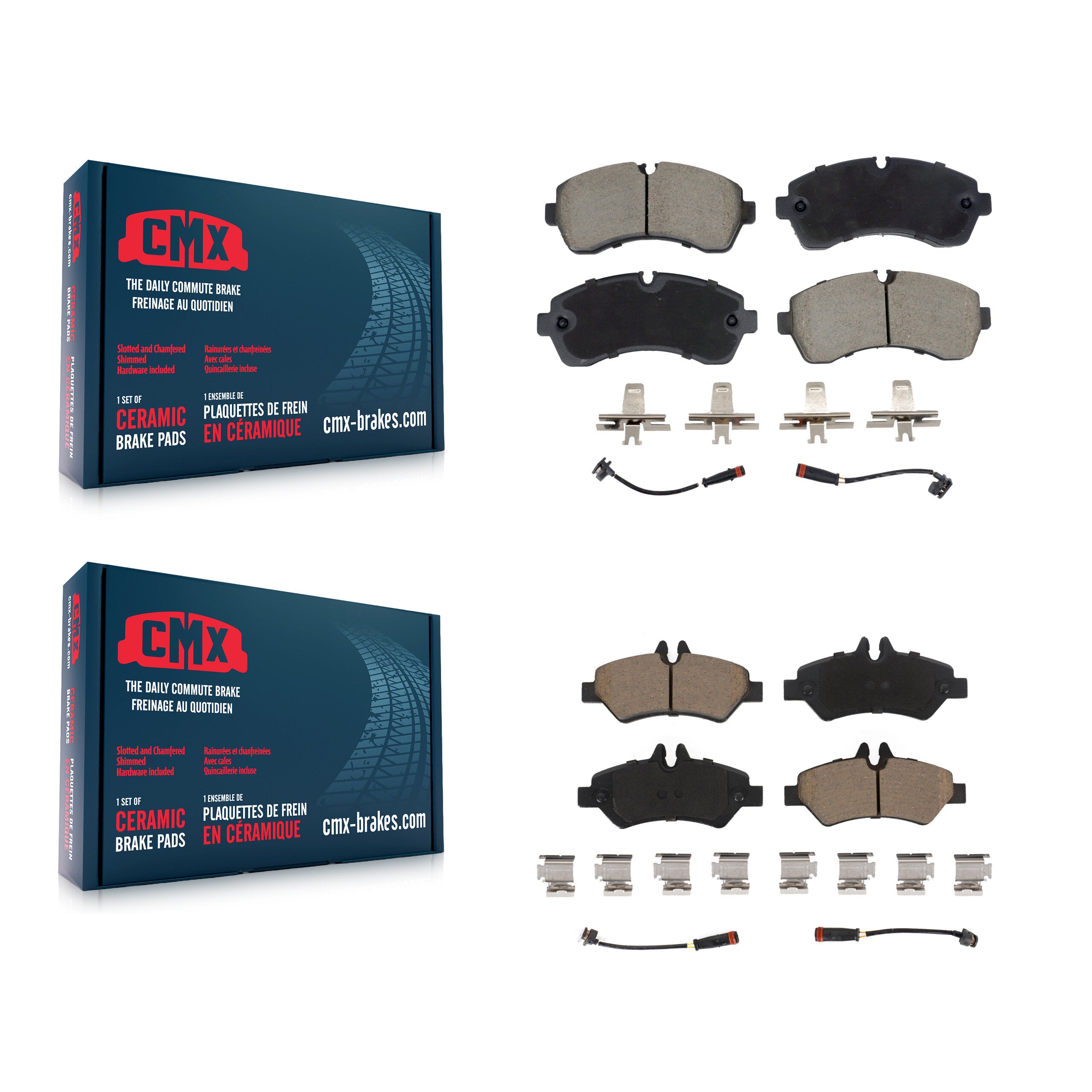 CMX KCX-100647 Disc Brake Pad for 2007-2018 Freightliner Sprinter 3500, Mercedes-Benz Sprinter 3500, Dodge Sprinter 3500 - Front and Rear product image