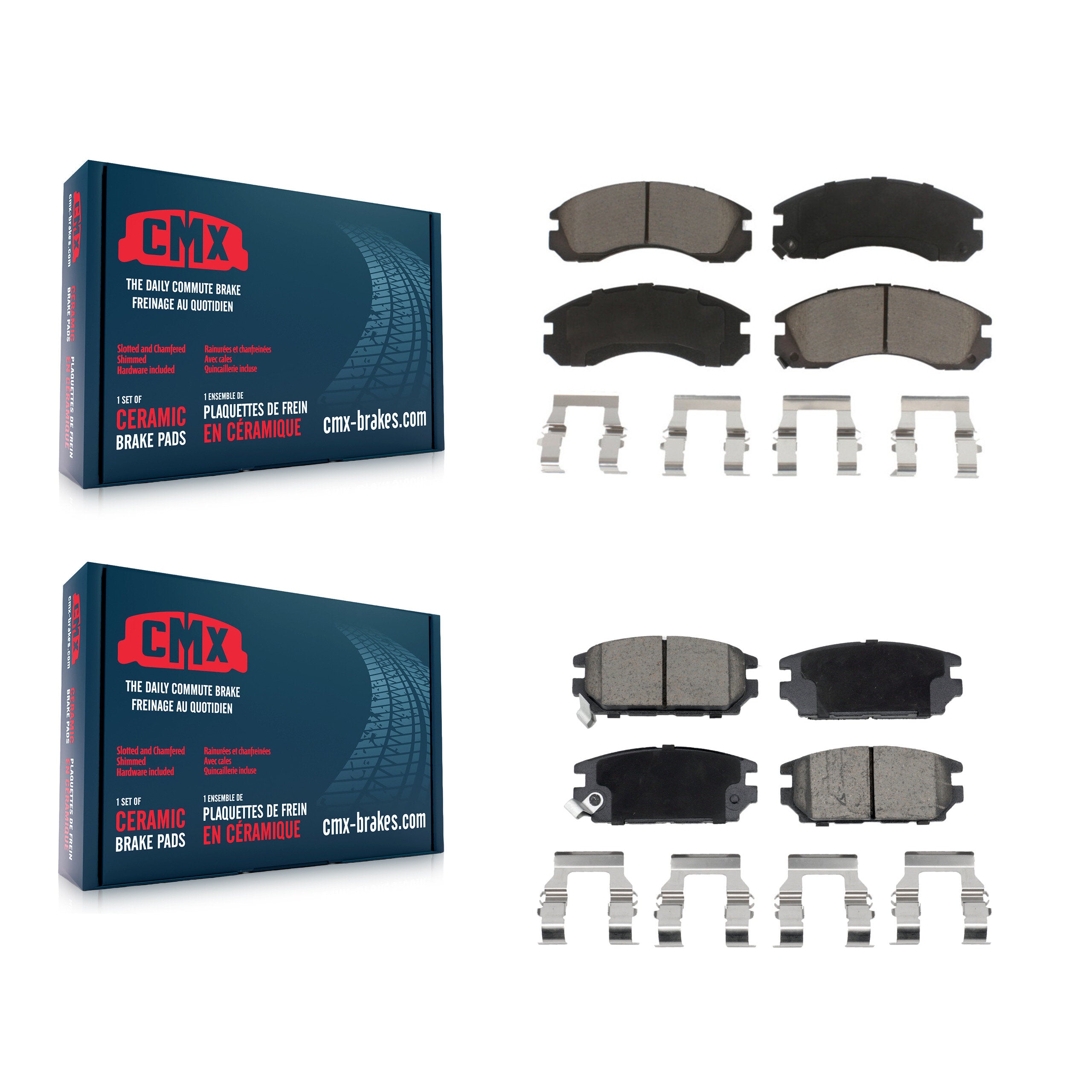 CMX KCX-100698 Disc Brake Pad for 1993-1995 Eagle Talon, Mitsubishi Eclipse, Mitsubishi Diamante - Front and Rear product image