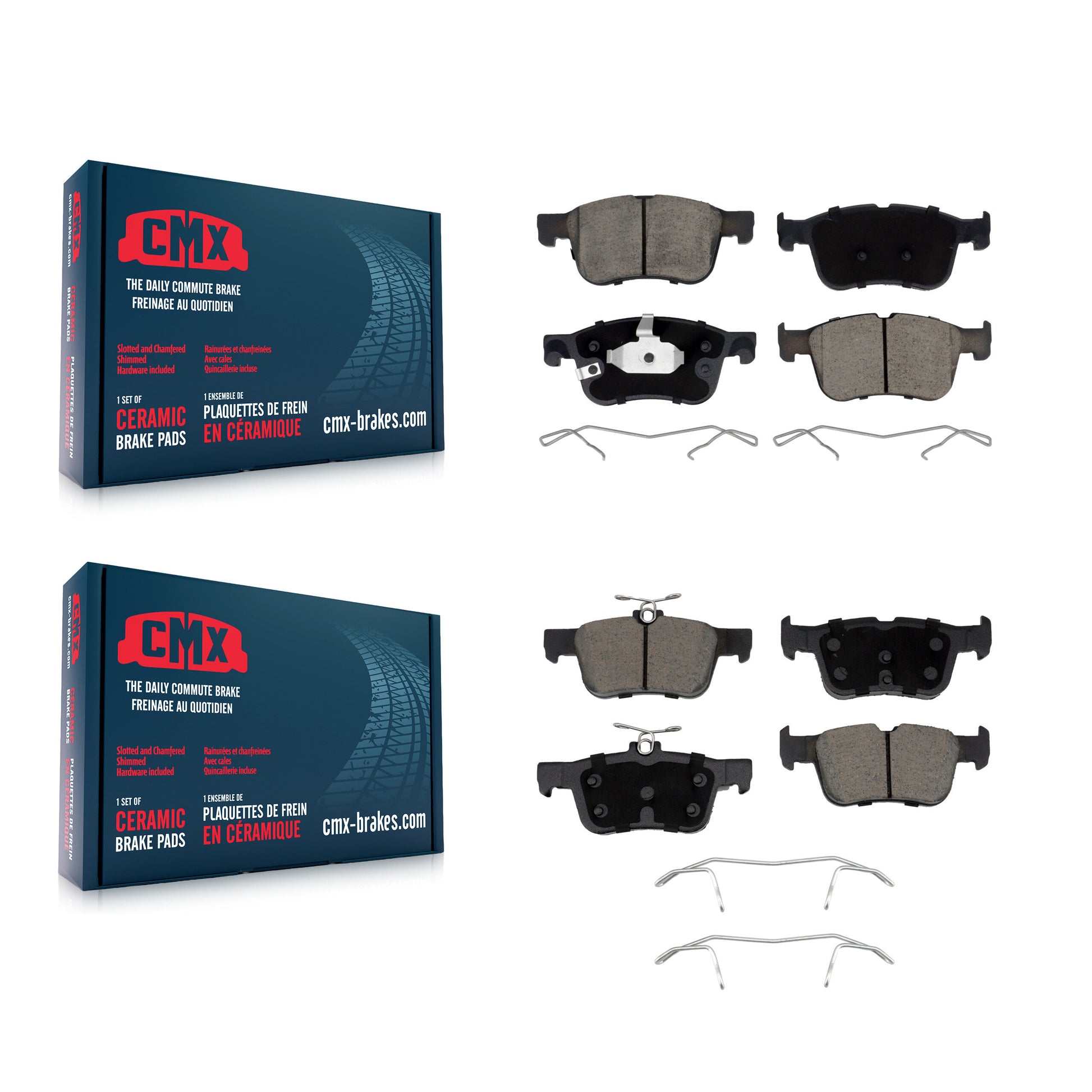 CMX KCX-100702 Disc Brake Pad for 2020-2023 Ford Maverick, Ford Bronco Sport, Ford Escape & more - Front and Rear product image