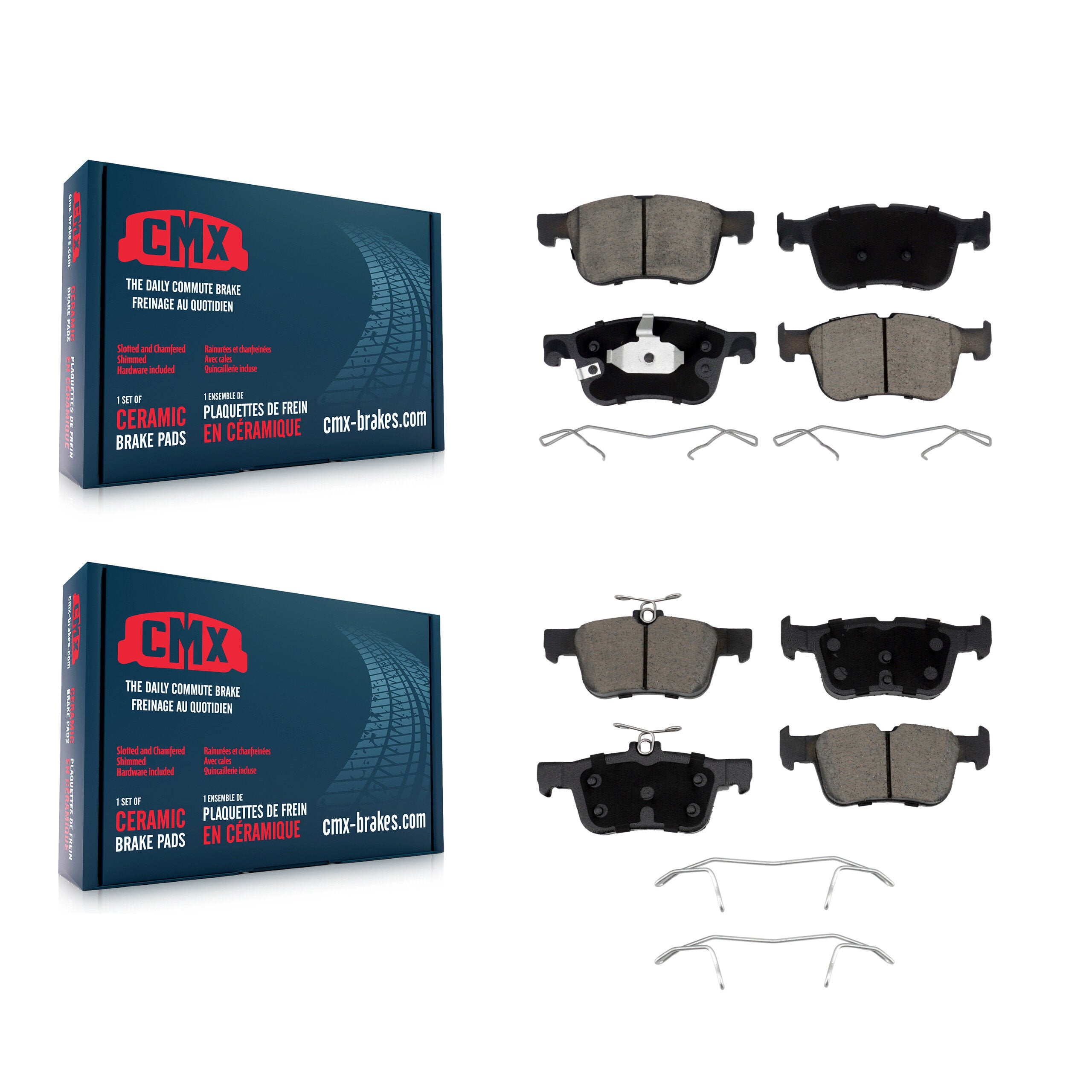 CMX KCX-100702 Disc Brake Pad for 2020-2023 Ford Maverick, Ford Bronco Sport, Ford Escape & more - Front and Rear product image