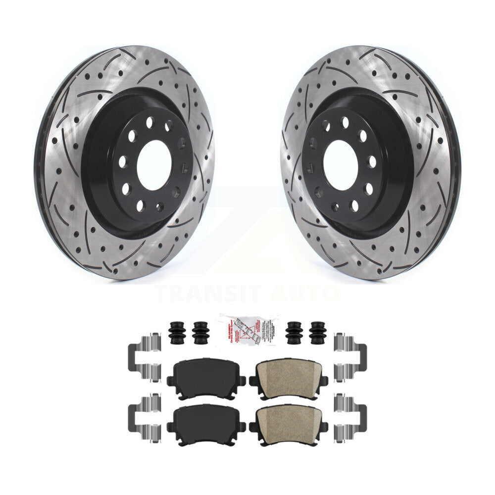 Transit Auto KDA-101925 Disc Brake Kit for 2006-2021 Volkswagen GTI, Volkswagen CC, Volkswagen Golf R & more - Rear product image