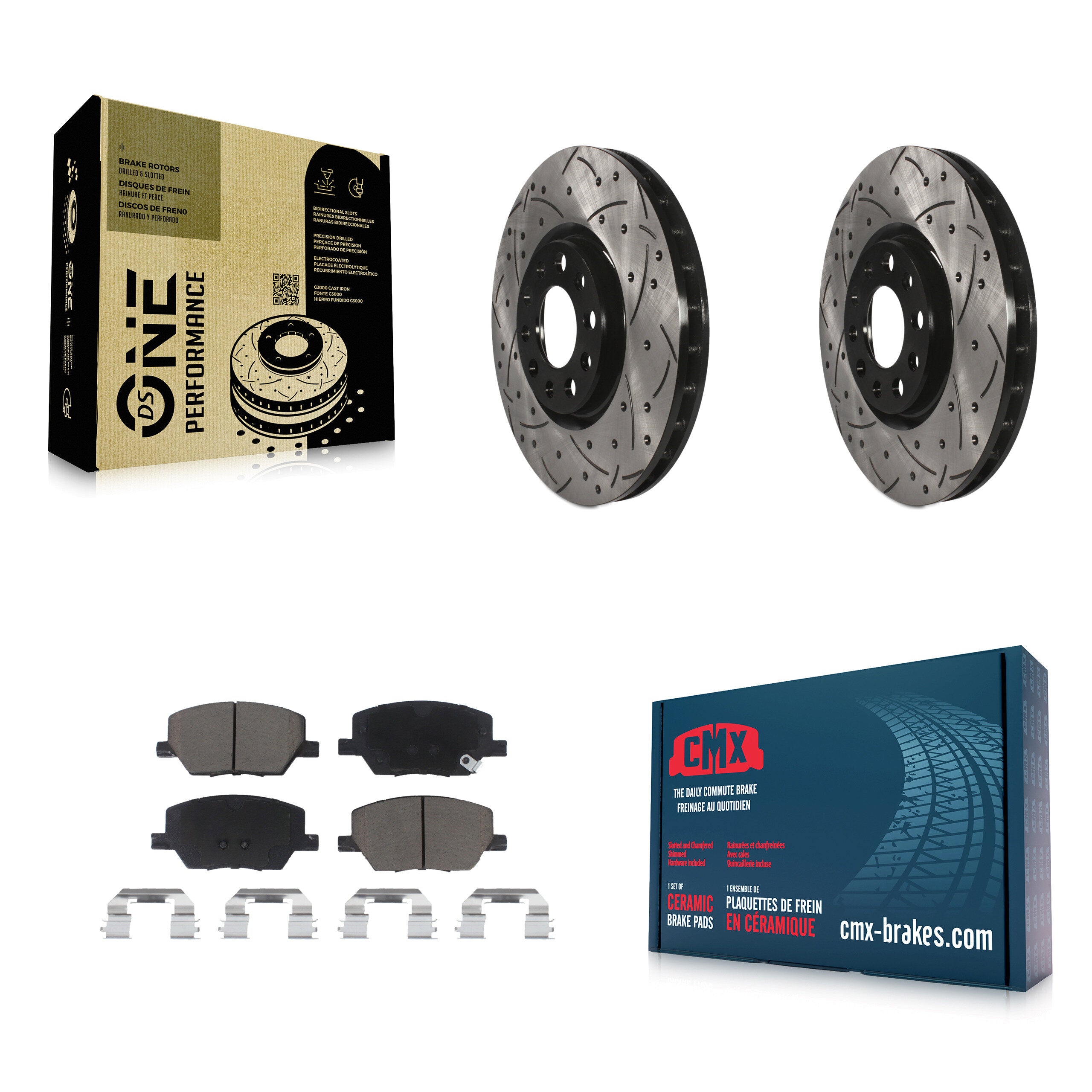 Transit Auto KDC-100021 Disc Brake Kit for 2015-2022 Jeep Compass, Fiat 500X, Jeep Renegade - Front product image