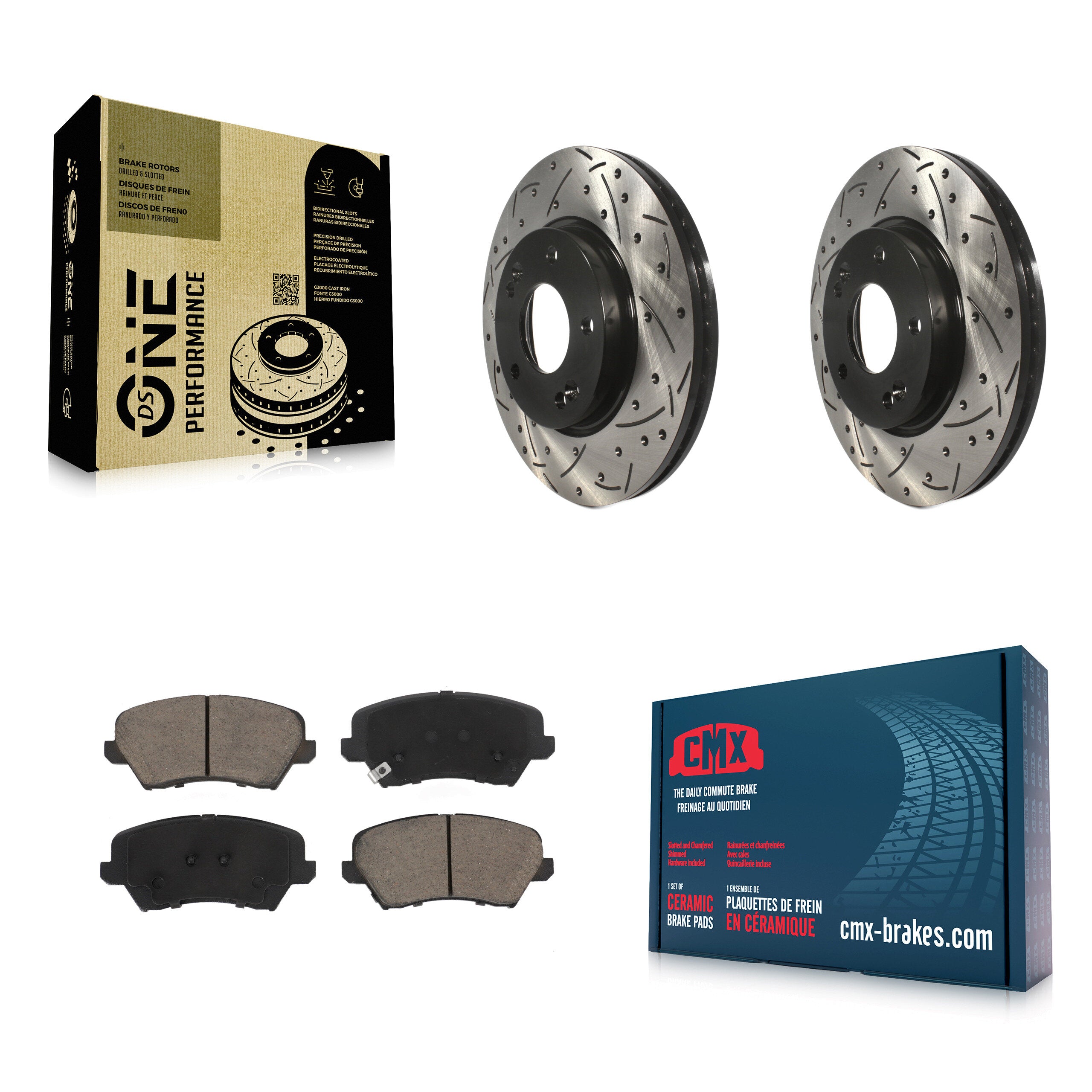 Transit Auto KDC-100047 Disc Brake Kit for 2016-2021 Hyundai Veloster, Hyundai Elantra GT, Kia Forte & more - Front product image