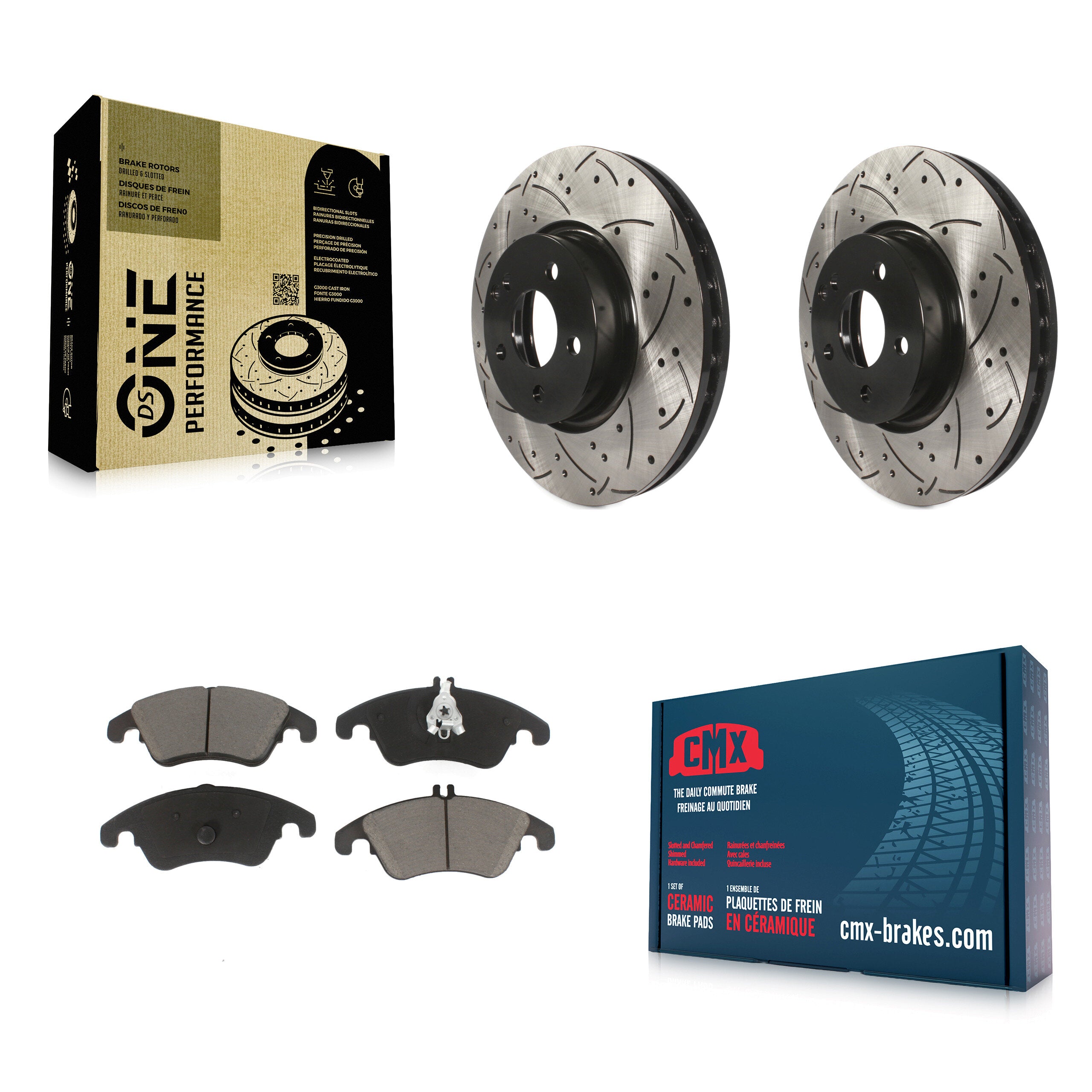 Transit Auto KDC-100057 Disc Brake Kit for 2008-2019 Mercedes-Benz SLC300, Mercedes-Benz E400, Mercedes-Benz C300 & more - Front product image