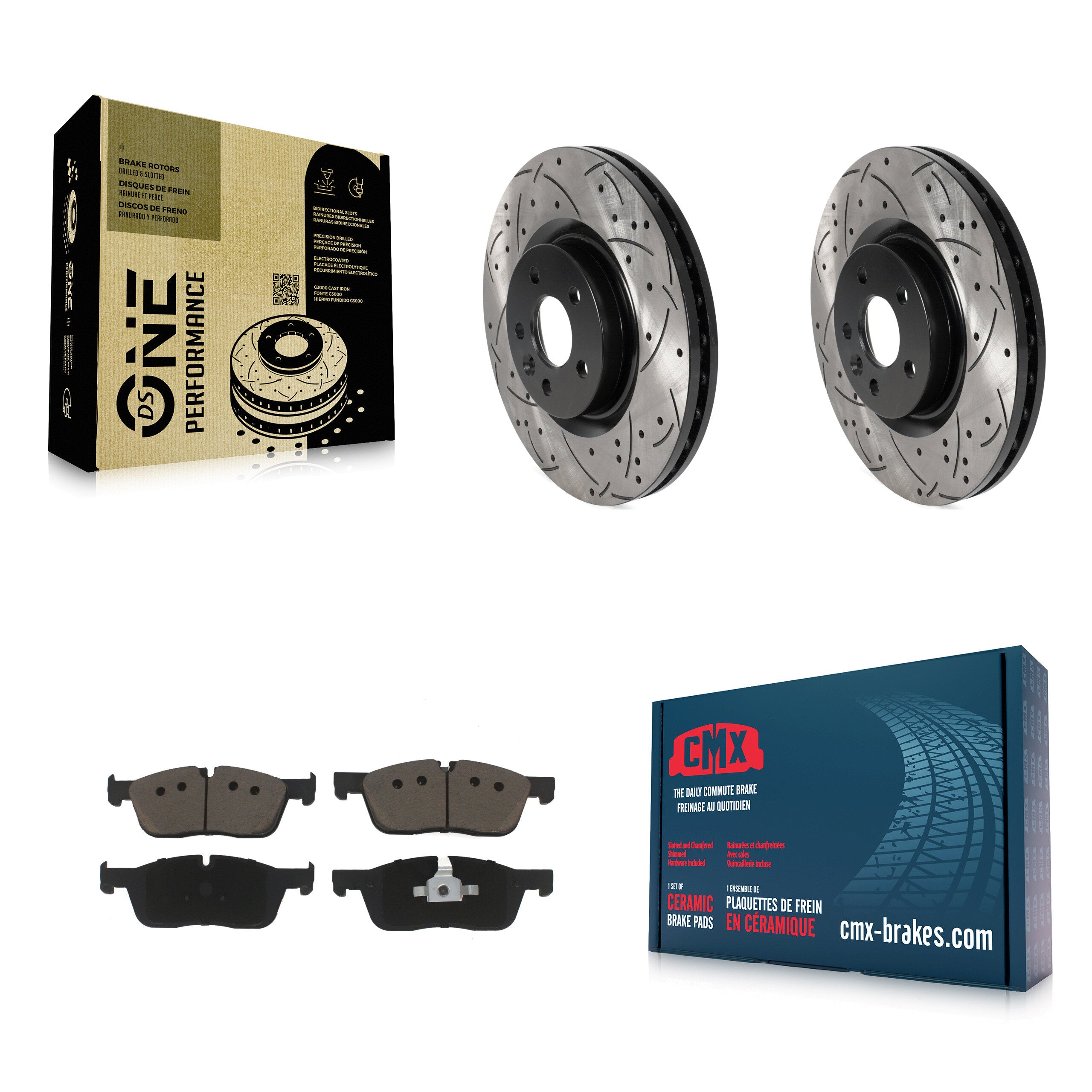 Transit Auto KDC-100079 Disc Brake Kit for 2015-2019 Jaguar E-Pace, Land Rover Discovery Sport, Land Rover Range Rover Evoque - Front product image