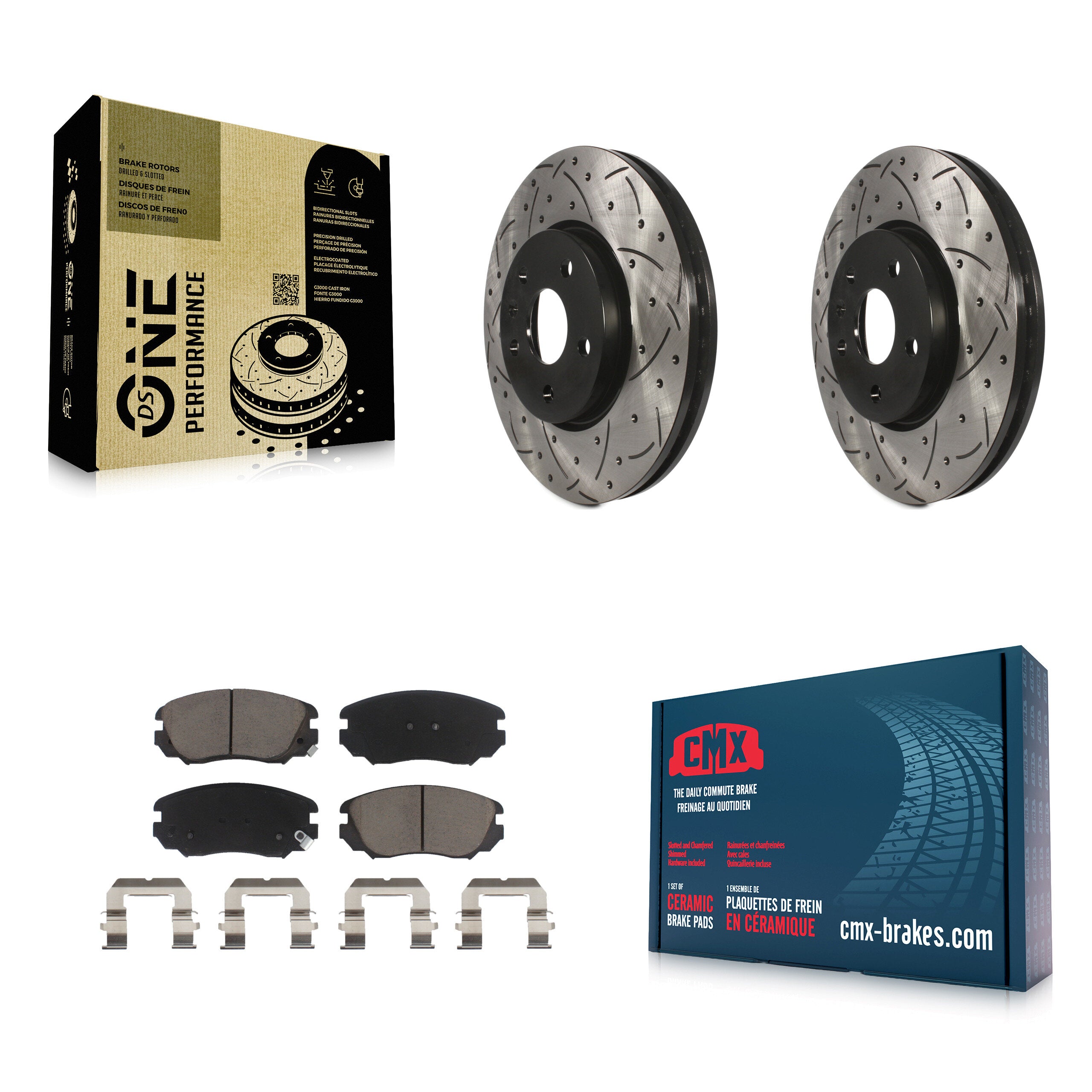 Transit Auto KDC-100088 Disc Brake Kit for 2010-2020 GMC Terrain, Chevrolet Malibu Limited, Chevrolet Impala & more - Front product image