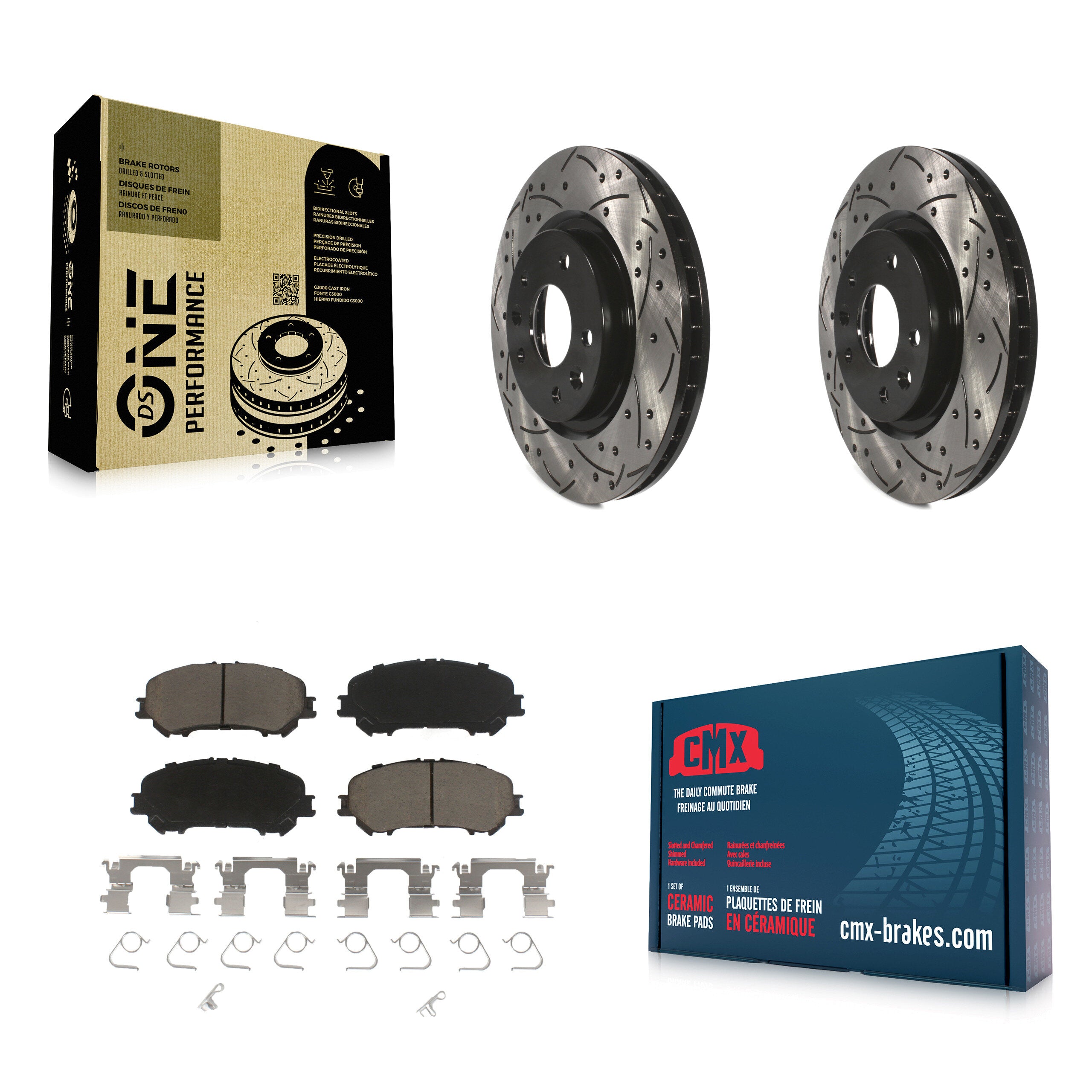 Transit Auto KDC-100096 Disc Brake Kit for 2014-2023 Nissan Rogue, Nissan Qashqai, Nissan Rogue Sport - Front product image