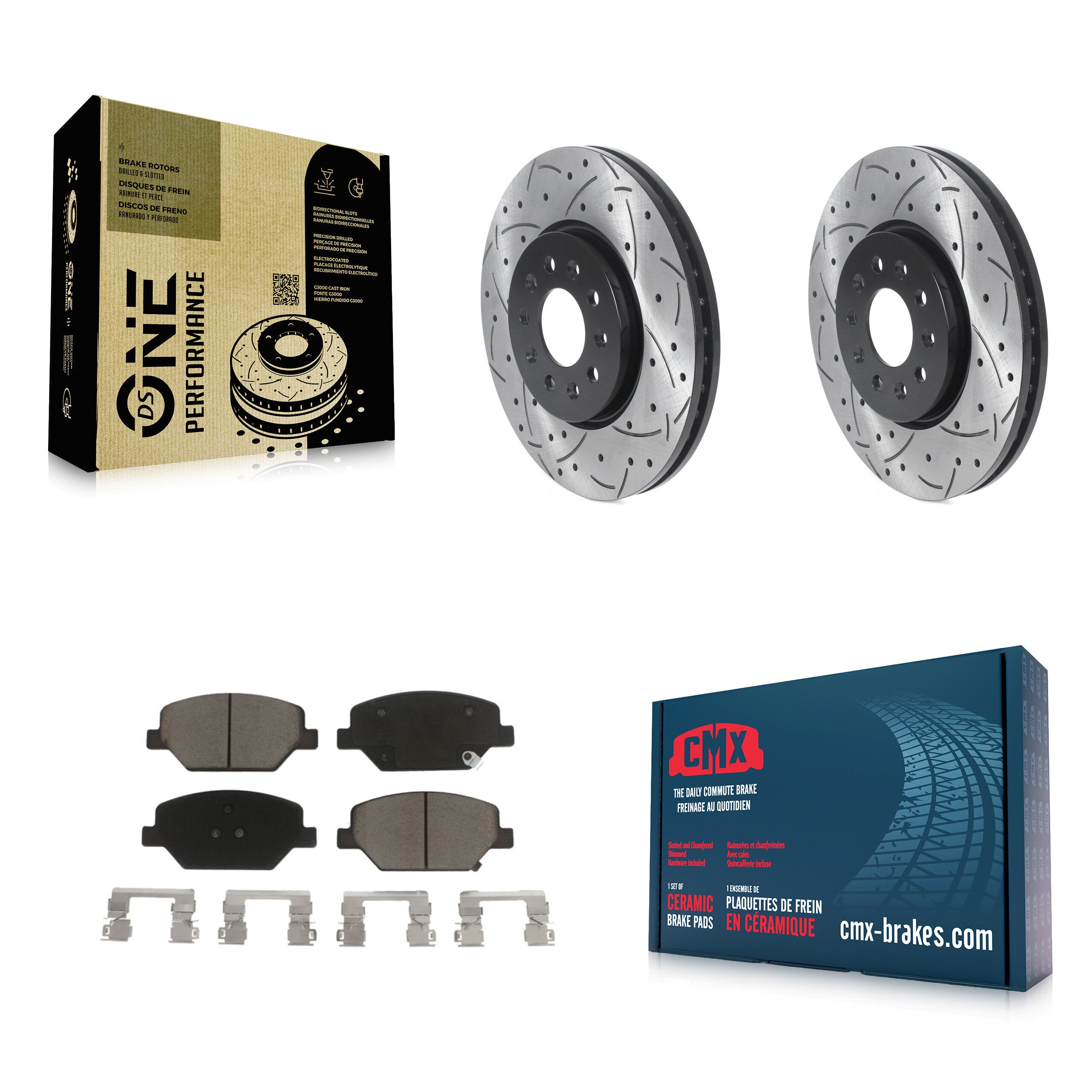 Transit Auto KDC-100106 Disc Brake Kit for 2016-2020 Chevrolet Equinox, GMC Terrain, Buick Regal Sportback & more - Front product image