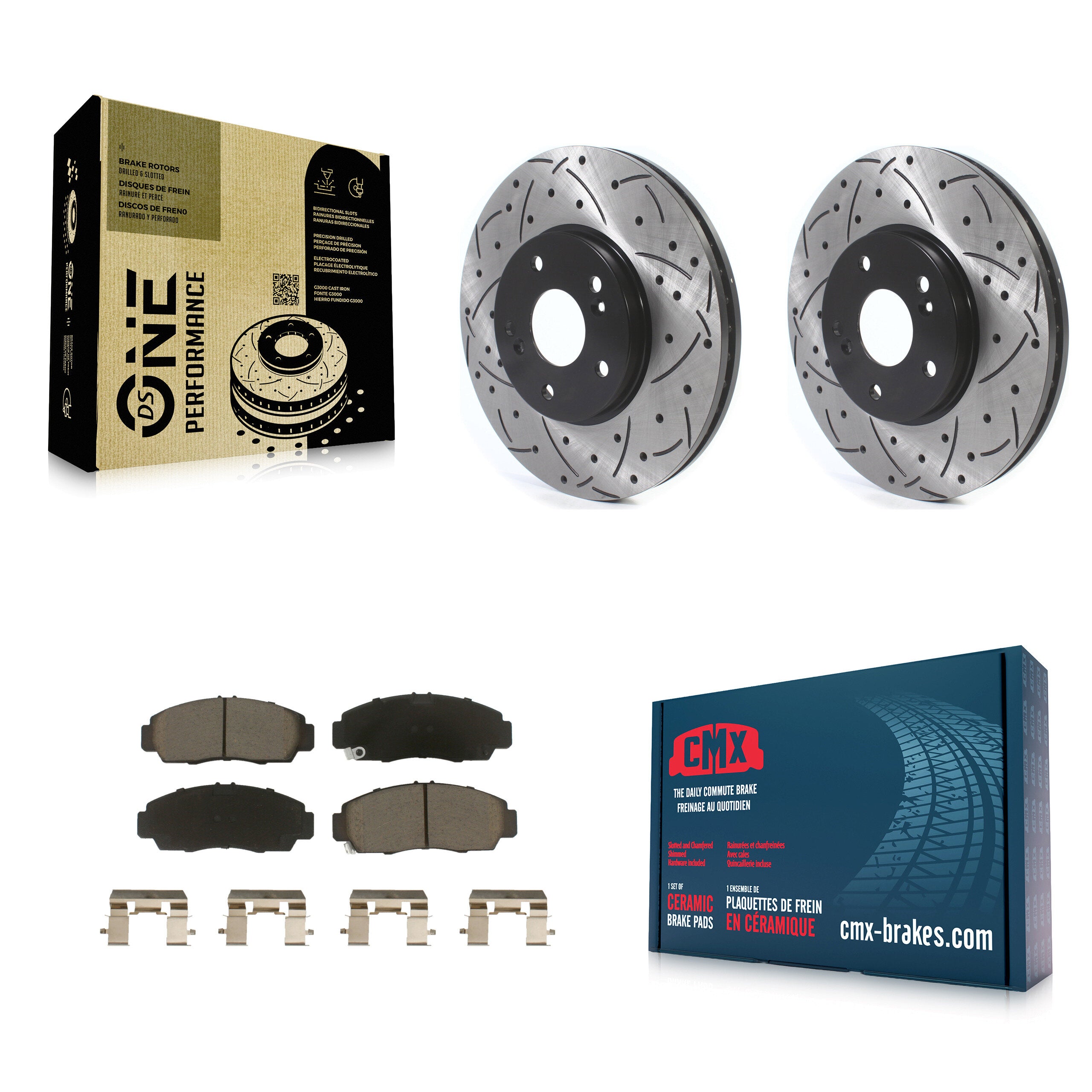 Transit Auto KDC-100150 Disc Brake Kit for 1999-2010 Honda Accord, Acura TL, Acura TSX & more - Front product image