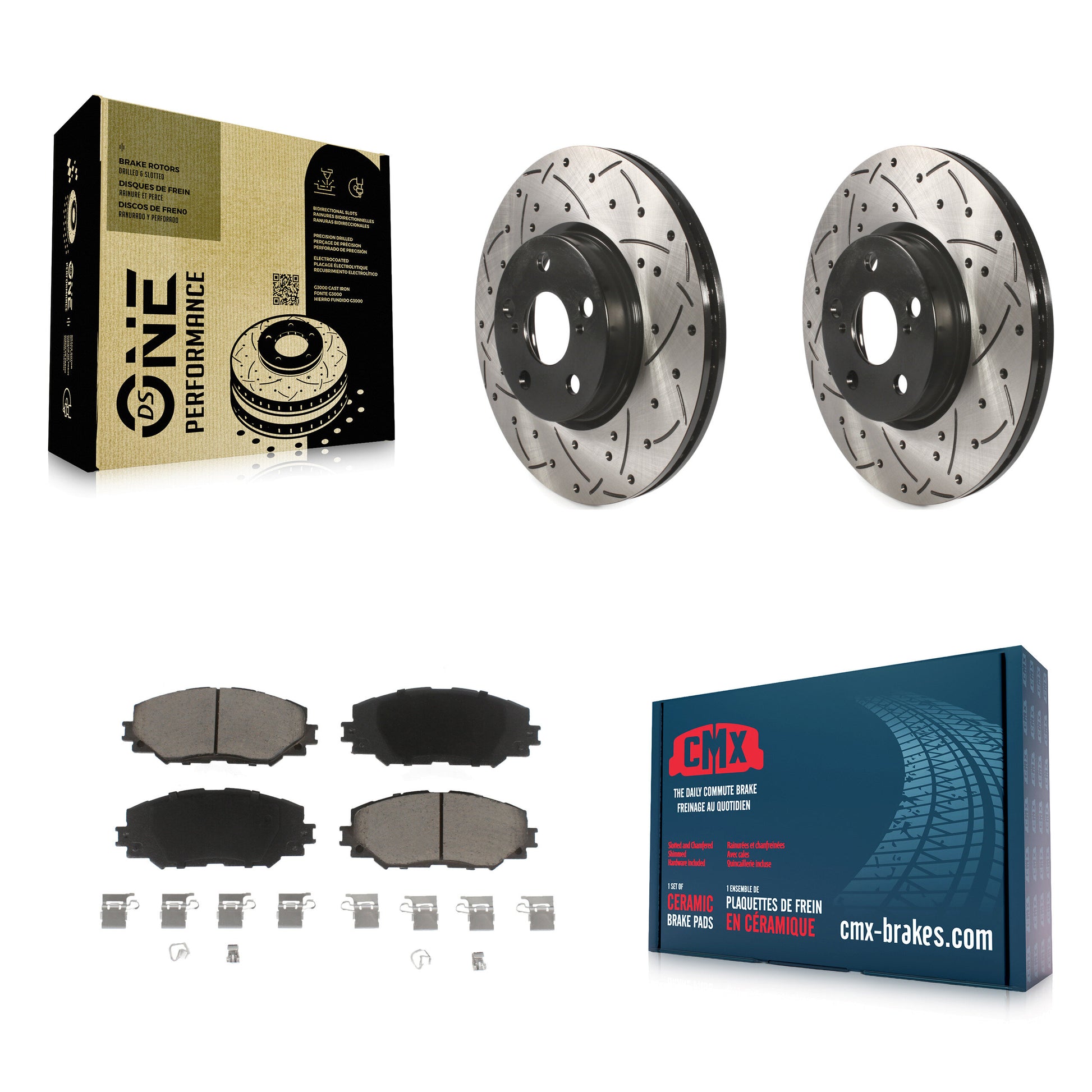 Transit Auto KDC-100168 Disc Brake Kit for 2008-2019 Toyota Corolla, Toyota Matrix, Pontiac Vibe & more - Front product image