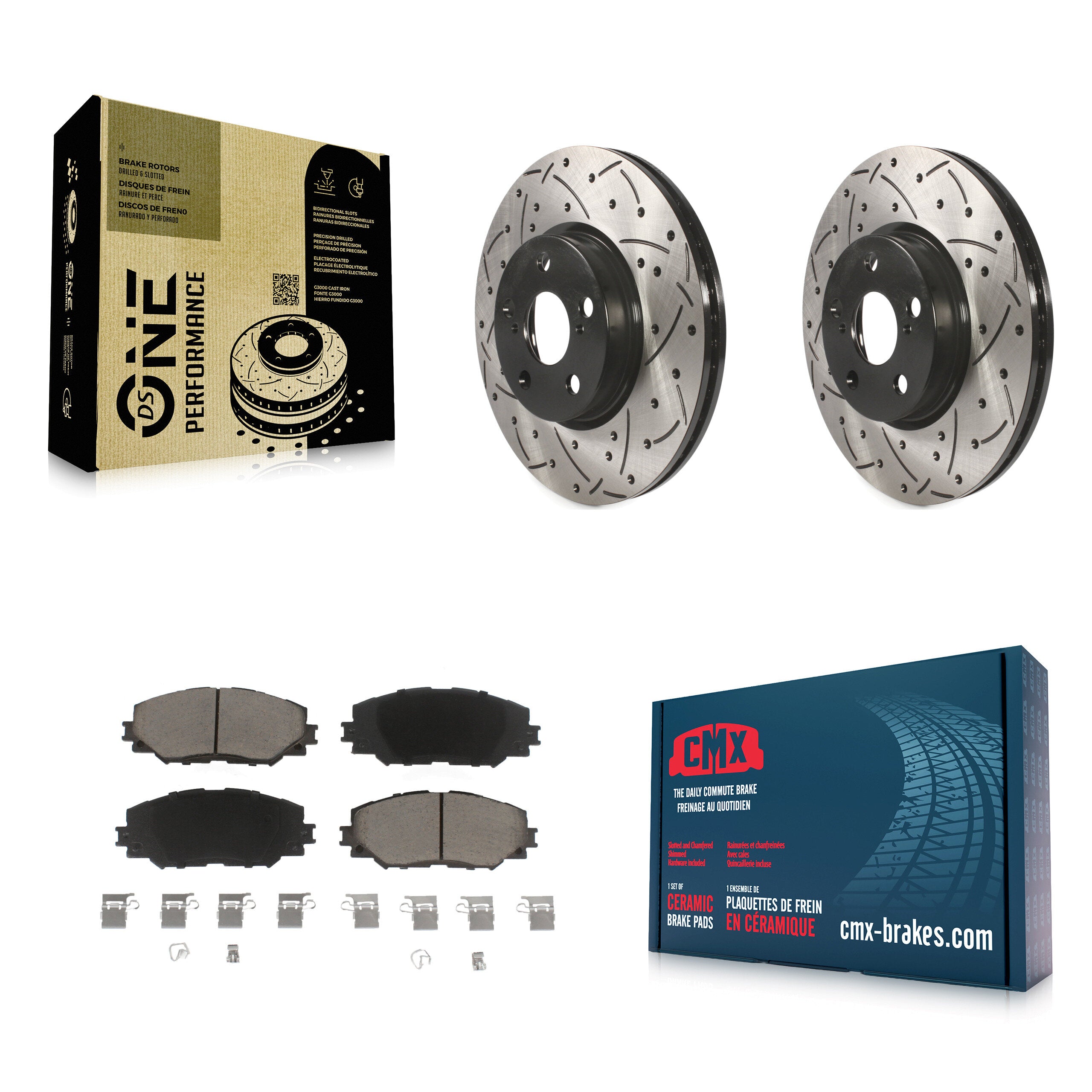 Transit Auto KDC-100168 Disc Brake Kit for 2008-2019 Toyota Corolla, Toyota Matrix, Pontiac Vibe & more - Front product image