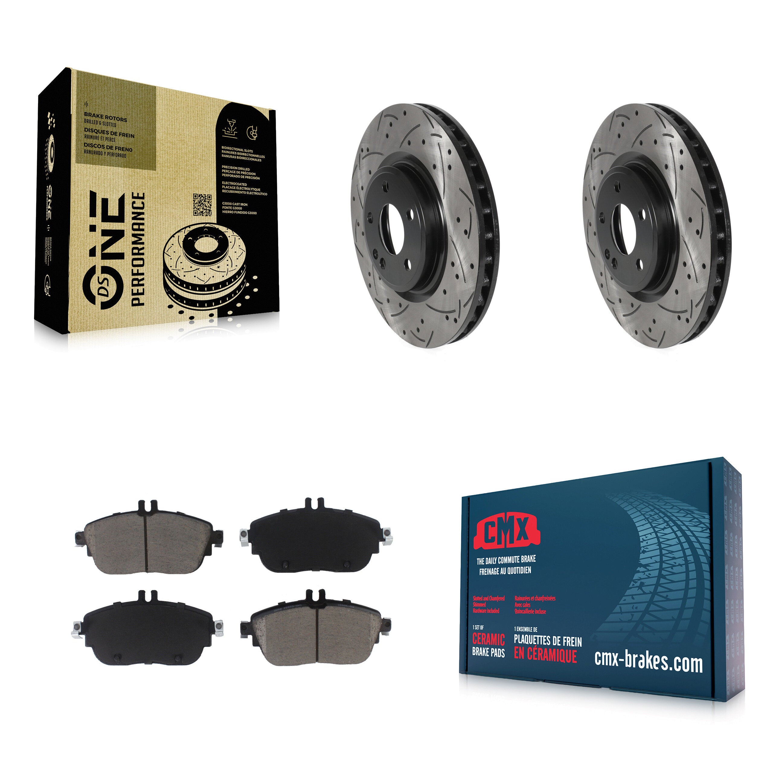 Transit Auto KDC-100175 Disc Brake Kit for 2013-2020 INFINITI QX30, Mercedes-Benz GLA250, Mercedes-Benz B Electric Drive & more - Front product image
