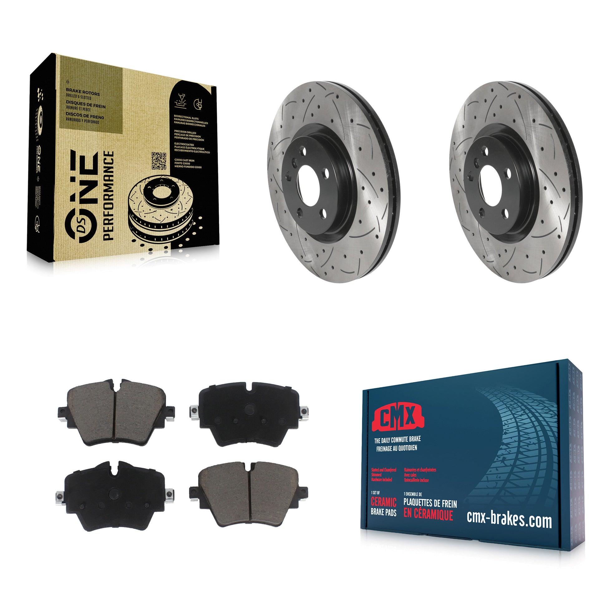 Transit Auto KDC-100184 Disc Brake Kit for 2016-2023 Mini Cooper Countryman, BMW 228i Gran Coupe, BMW X1 & more - Front product image