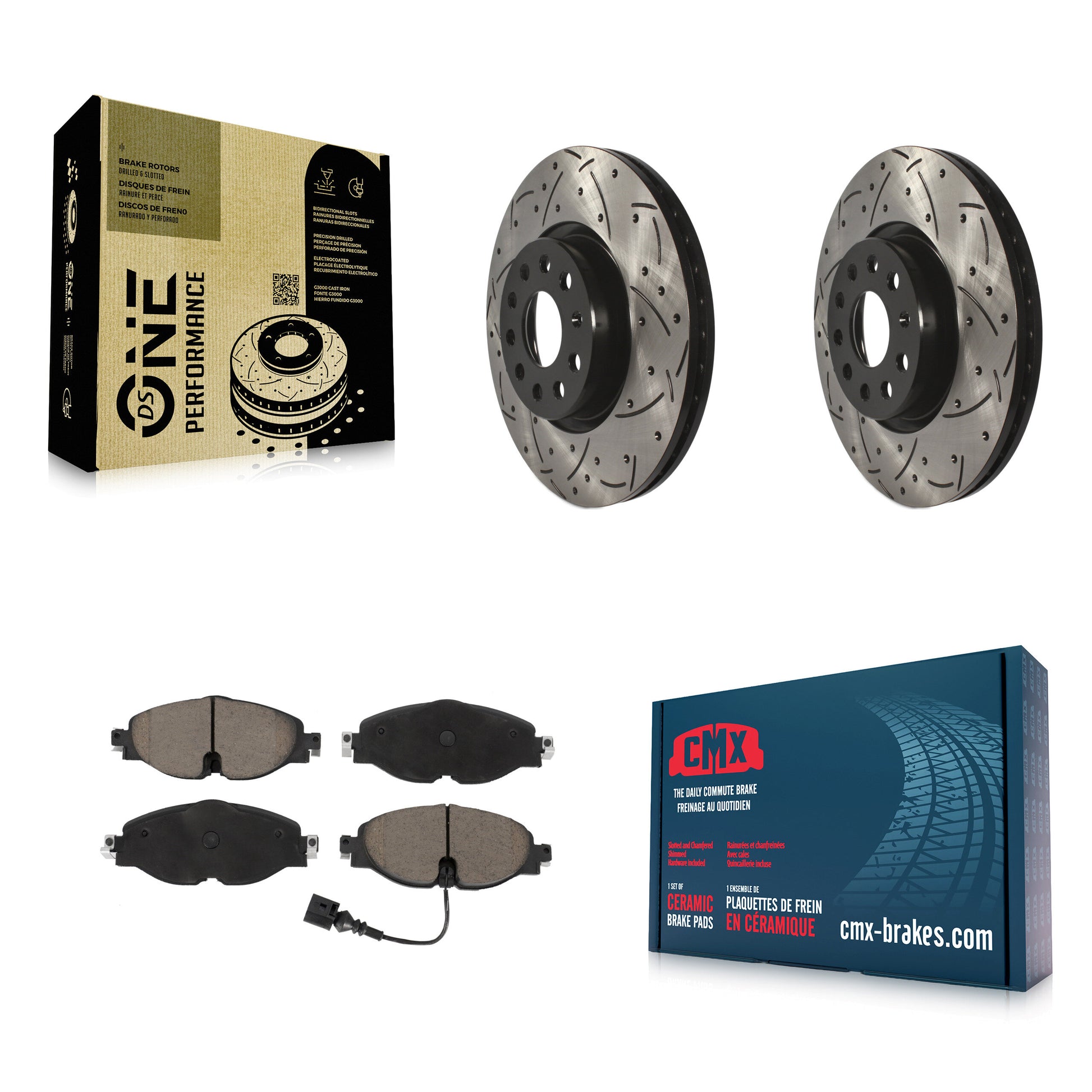 Transit Auto KDC-100200 Disc Brake Kit for 2015-2023 Volkswagen Taos, Volkswagen Passat, Audi TT Quattro & more - Front product image