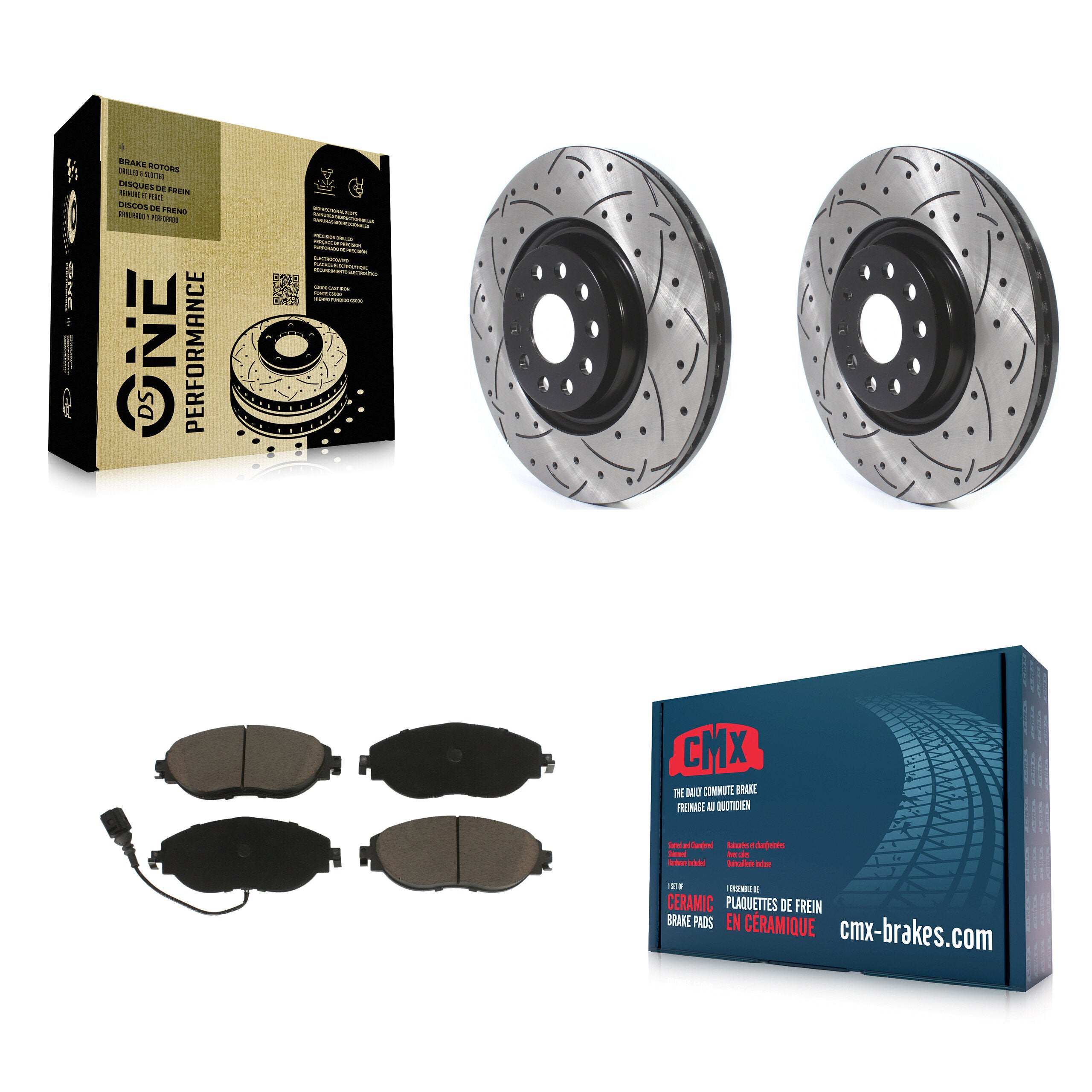Transit Auto KDC-100201 Disc Brake Kit for 2015-2025 Volkswagen Jetta, Audi Q3, Volkswagen GTI & more - Front product image