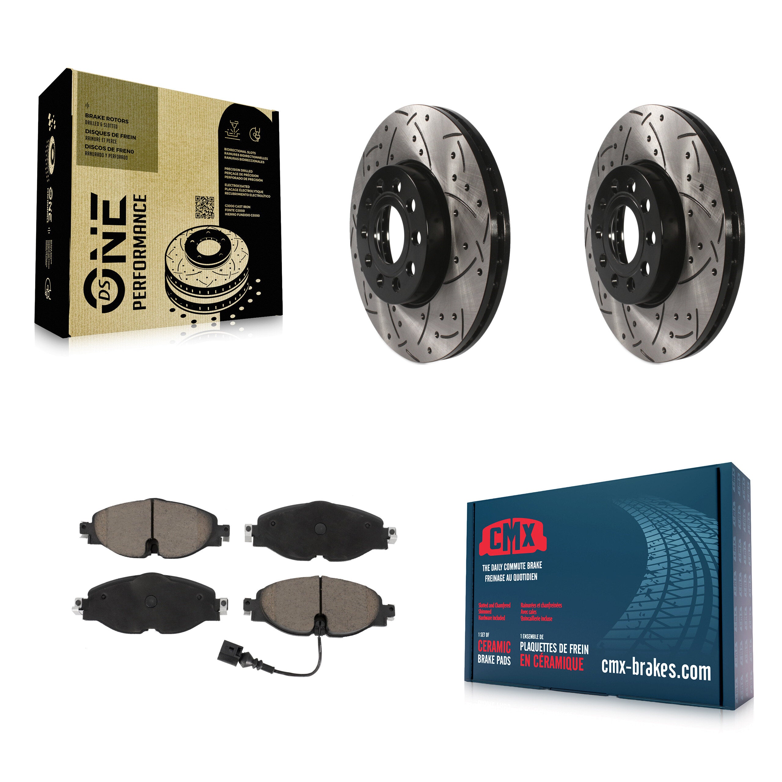 Transit Auto KDC-100202 Disc Brake Kit for 2015-2025 Volkswagen Jetta, Volkswagen Taos, Volkswagen Golf & more - Front product image