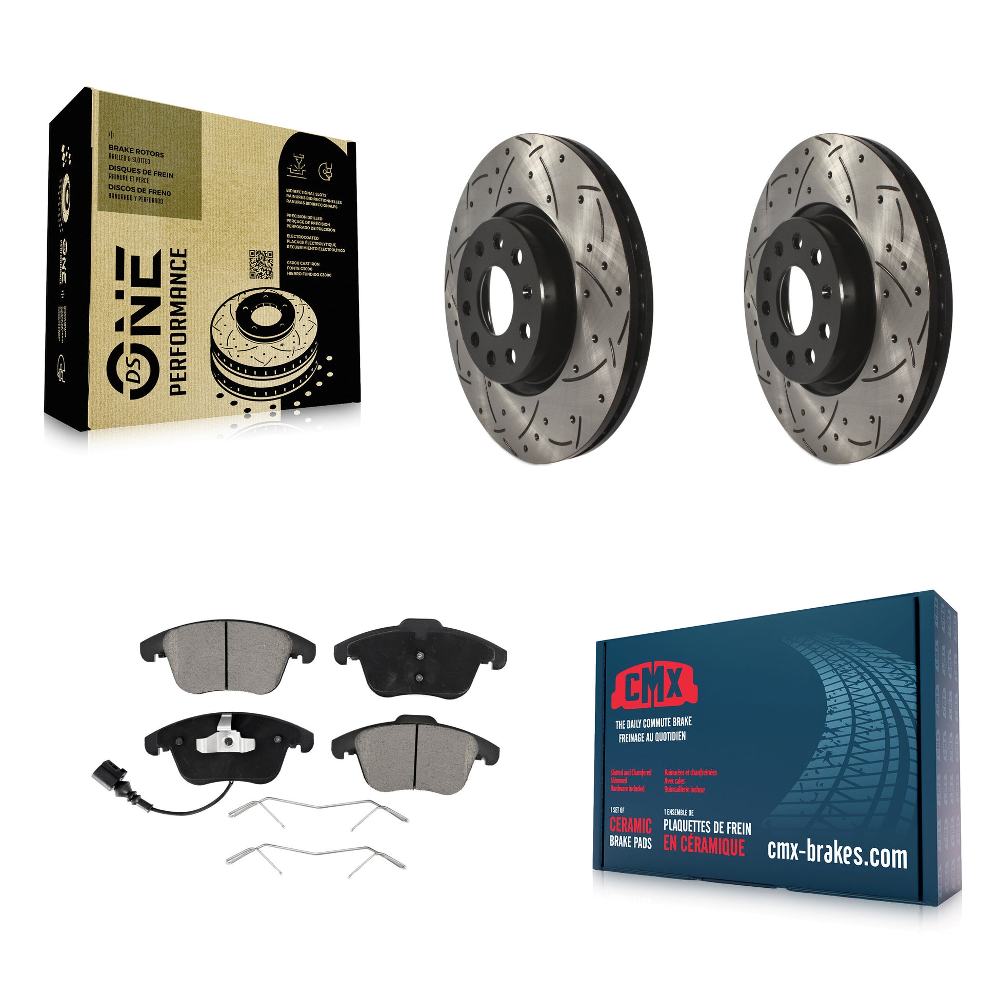 Transit Auto KDC-100223 Disc Brake Kit for 2009-2020 Volkswagen Tiguan Limited, Audi Q3, Audi Q3 Quattro & more - Front product image