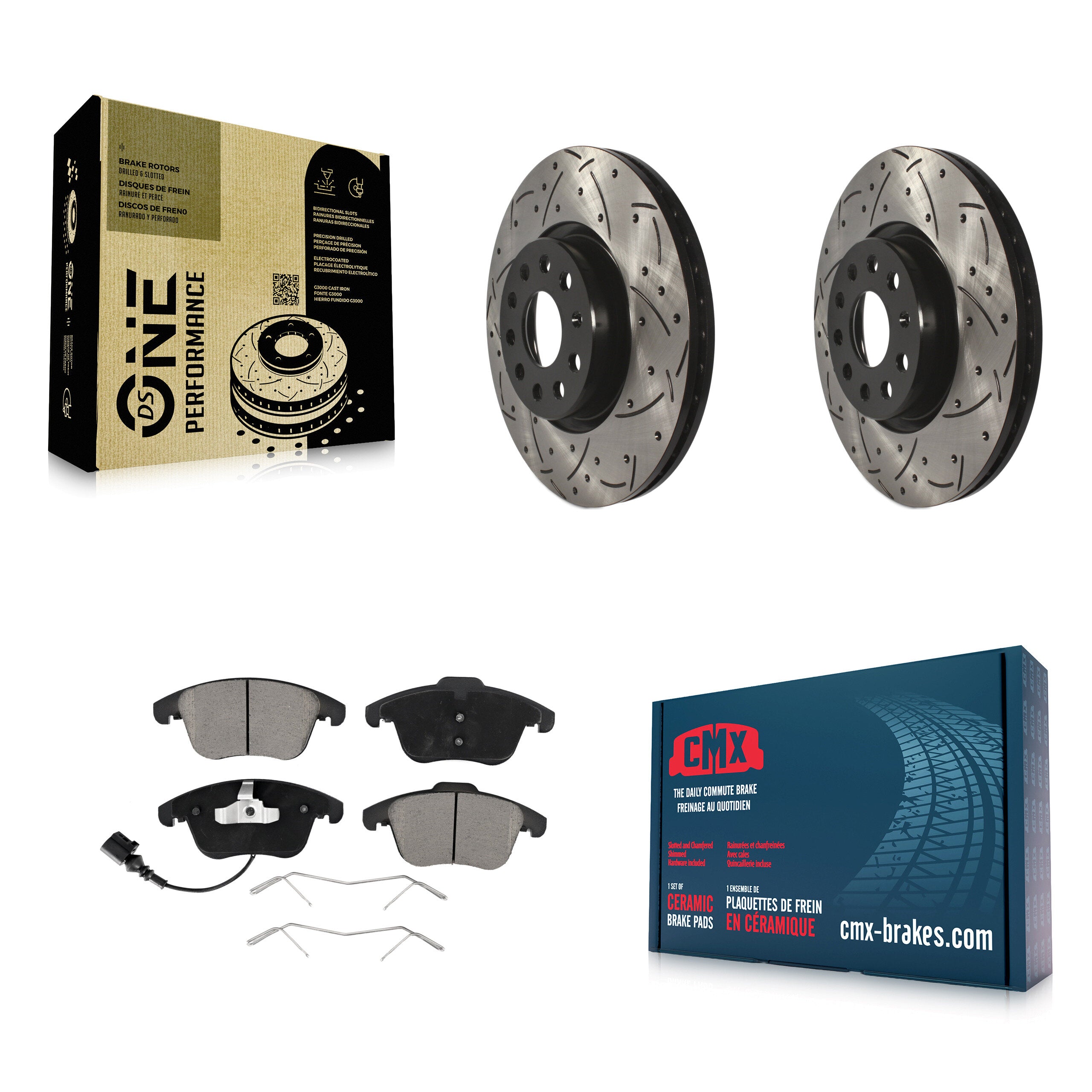 Transit Auto KDC-100223 Disc Brake Kit for 2009-2020 Volkswagen Tiguan Limited, Audi Q3, Audi Q3 Quattro & more - Front product image
