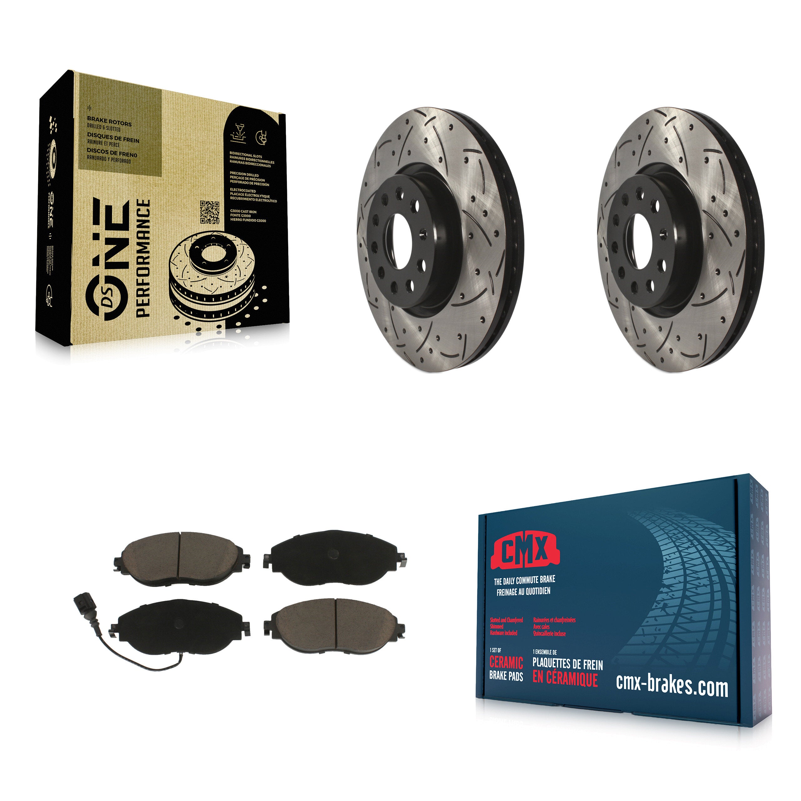 Transit Auto KDC-100225 Disc Brake Kit for 2015-2020 Audi A3 Quattro, Volkswagen Arteon, Volkswagen GTI - Front product image
