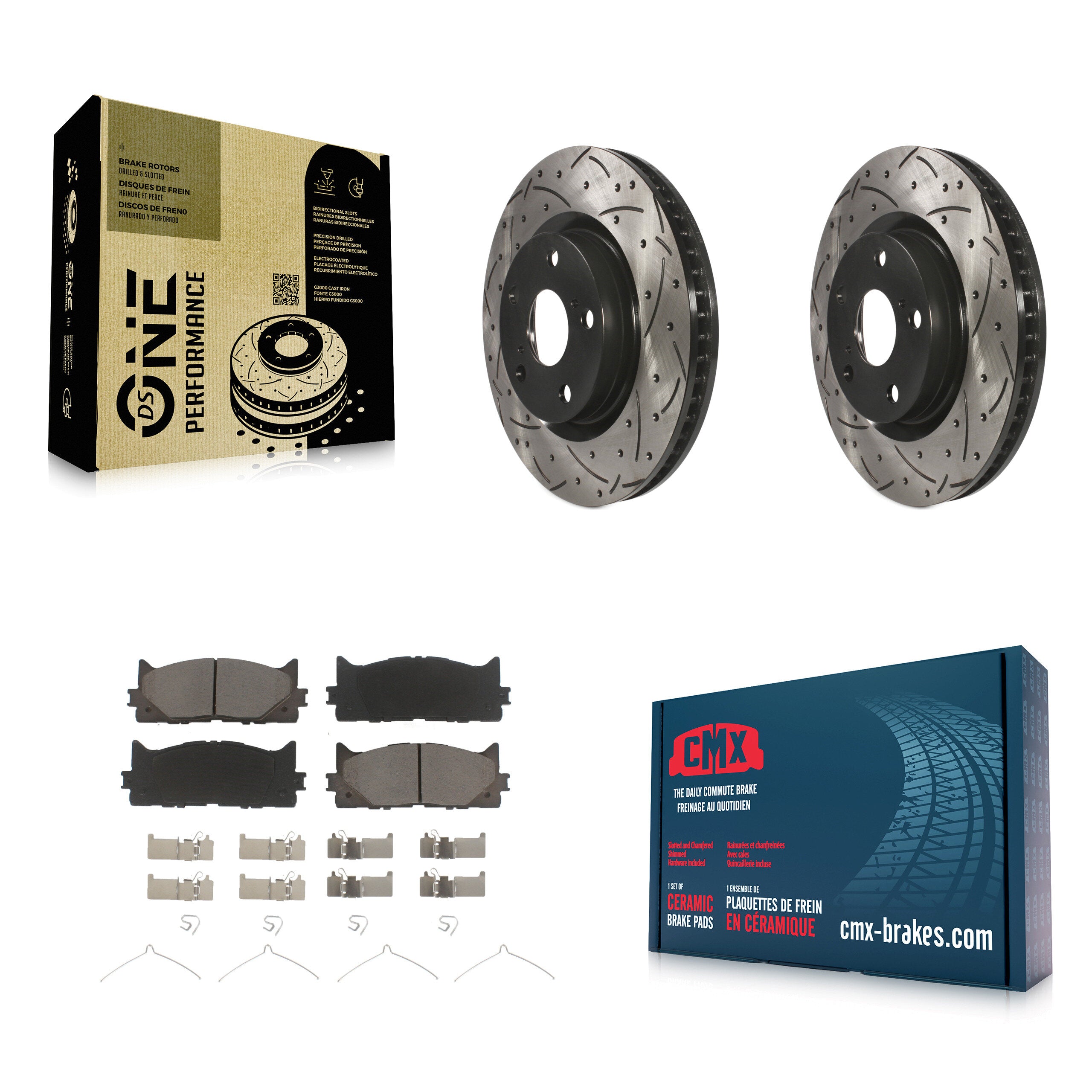 Transit Auto KDC-100237 Disc Brake Kit for 2007-2018 Lexus ES300h, Toyota Avalon, Lexus ES350 & more - Front product image