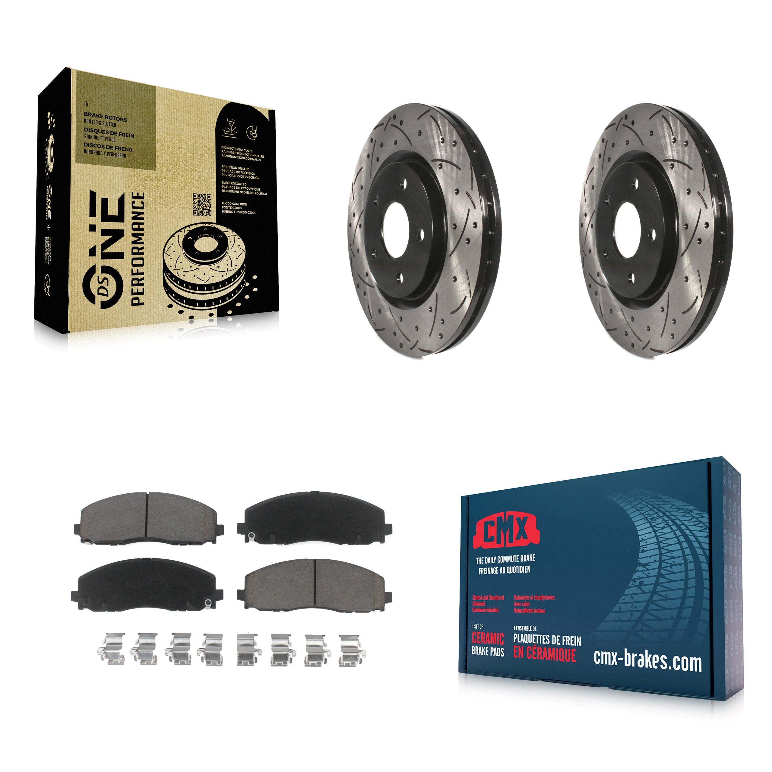 Transit Auto KDC-100257 Disc Brake Kit for 2009-2024 Chrysler Pacifica, Chrysler Grand Caravan, Chrysler Voyager & more - Front product image