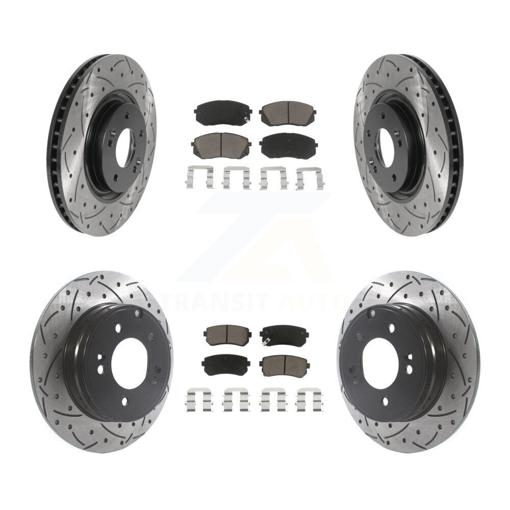 Transit Auto KDC-100393 Disc Brake Kit for 2014-2017 Hyundai Tucson, Kia Cadenza - Front and Rear product image