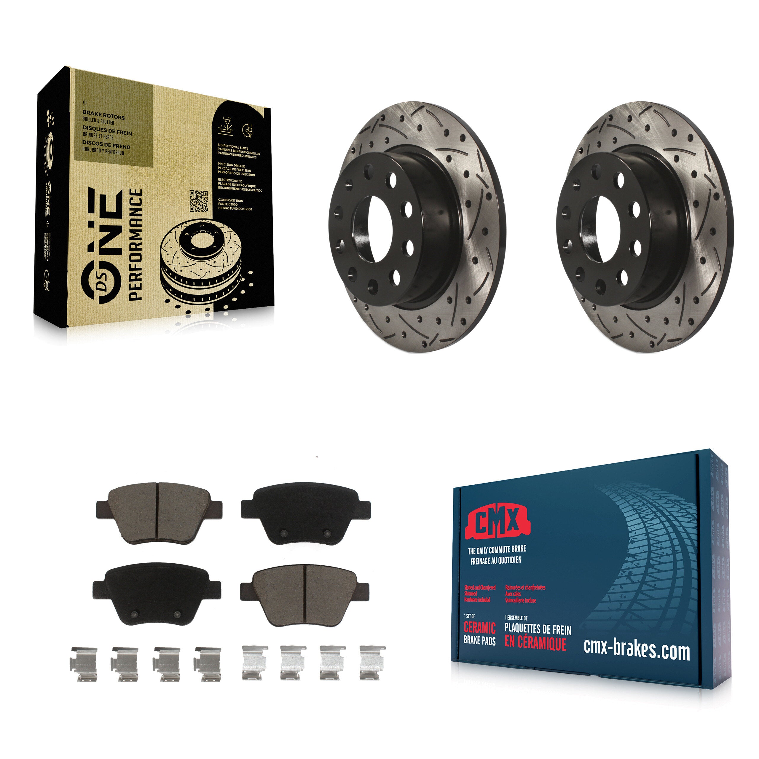 Transit Auto KDC-100703 Disc Brake Kit for 2010-2018 Volkswagen Jetta, Volkswagen GTI, Audi A3 & more - Rear product image