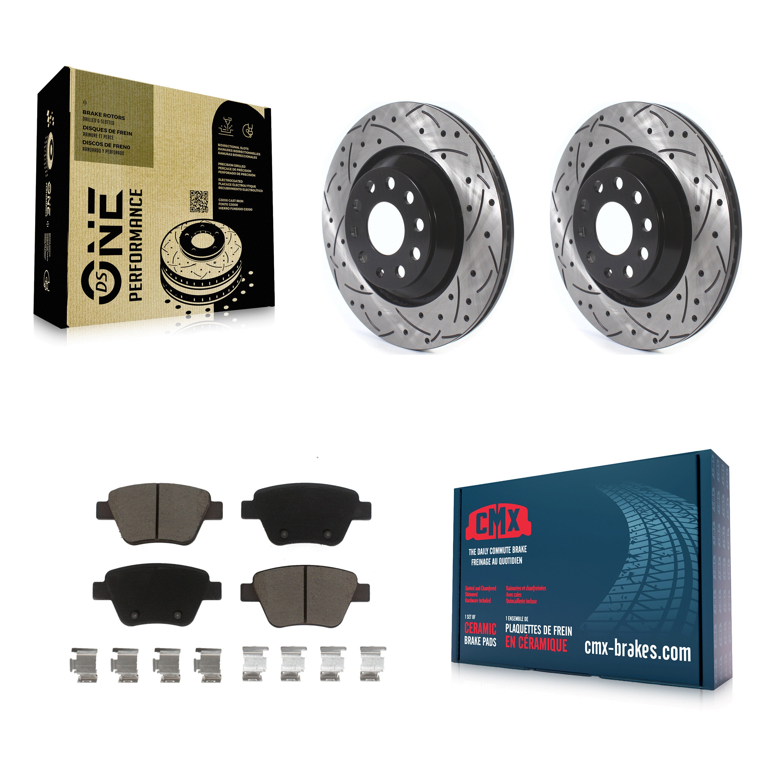 Transit Auto KDC-100704 Disc Brake Kit for 2011-2013 Volkswagen GTI, Audi A3 Quattro - Rear product image