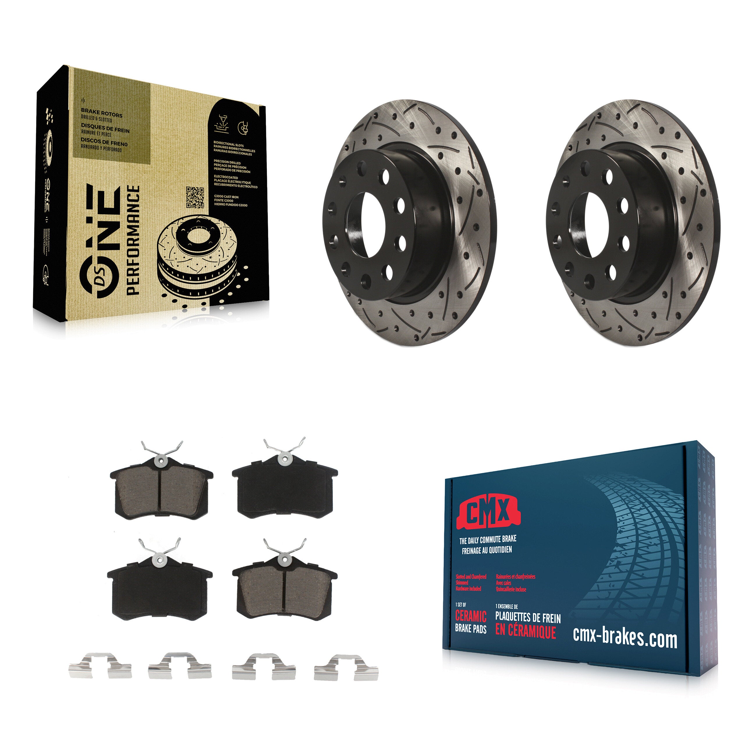 Transit Auto KDC-100705 Disc Brake Kit for 2009-2019 Volkswagen Golf SportWagen, Volkswagen Beetle, Volkswagen Jetta & more - Rear product image