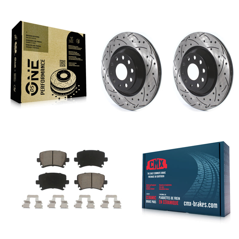 Transit Auto KDC-100708 Disc Brake Kit for 2006-2021 Volkswagen GTI, Volkswagen CC, Volkswagen Golf R & more - Rear product image