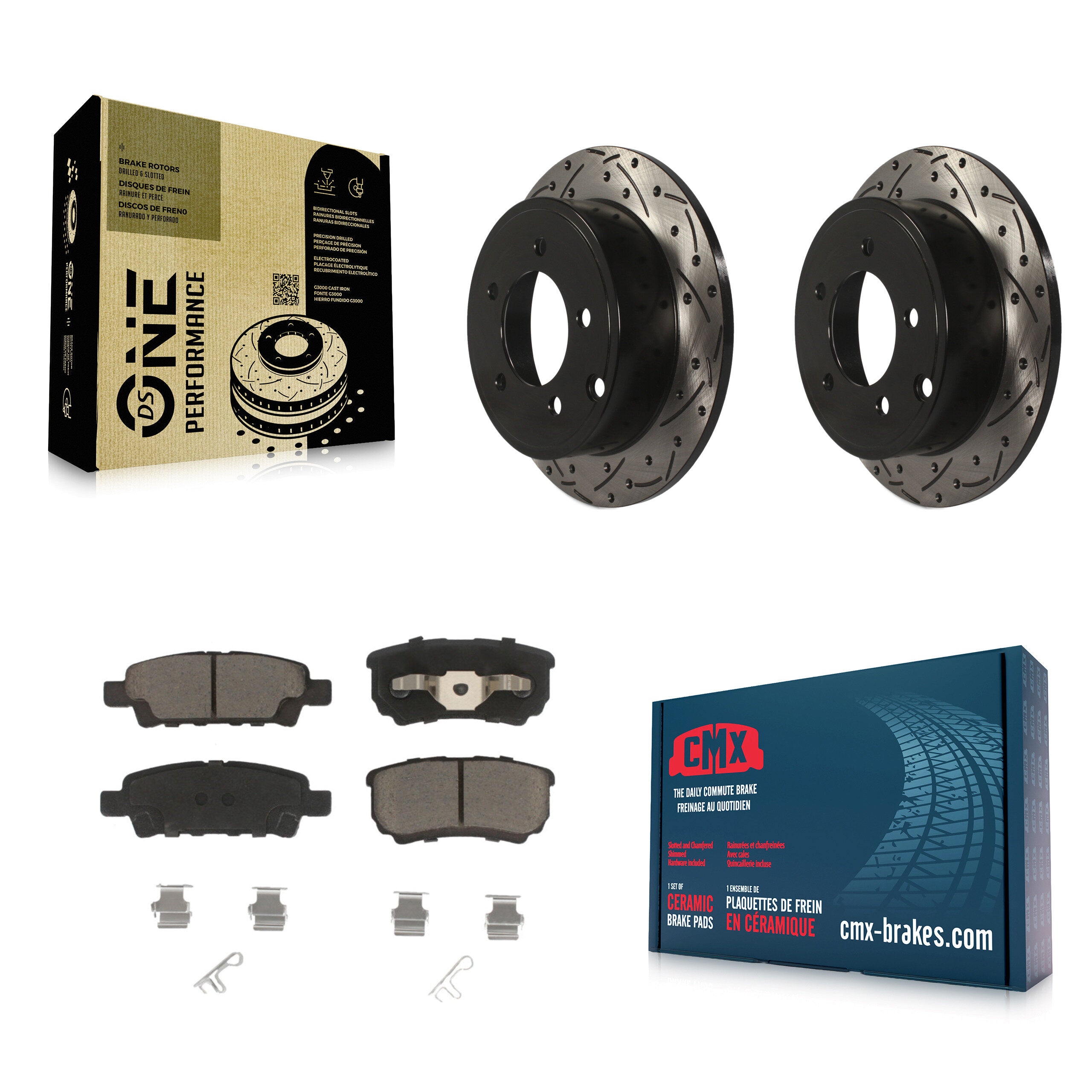 Transit Auto KDC-100717 Disc Brake Kit for 2007-2017 Mitsubishi Lancer, Chrysler 200, Dodge Caliber & more - Rear product image