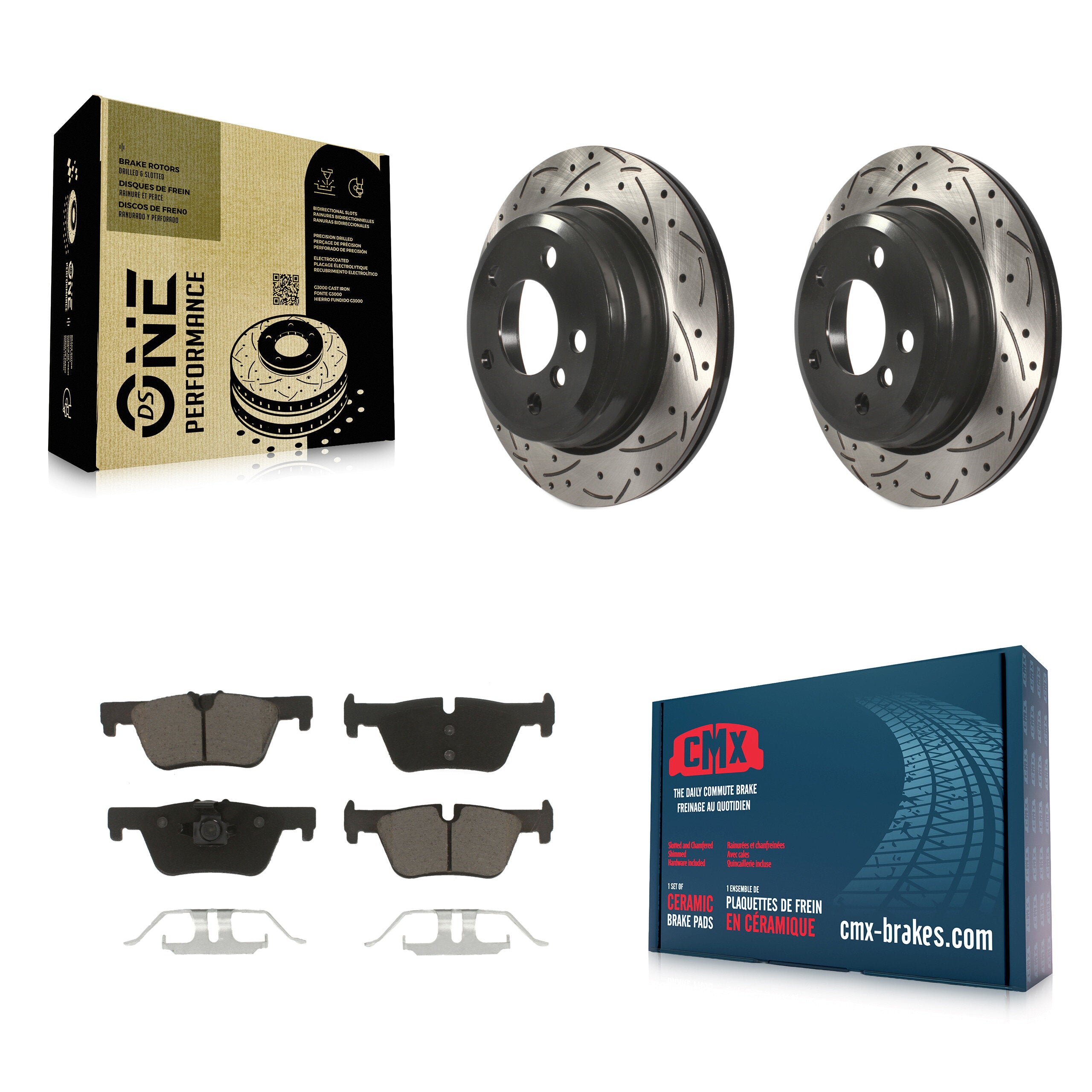 Transit Auto KDC-100734 Disc Brake Kit for 2013-2020 BMW 328d xDrive, BMW 330i, BMW 330i GT xDrive & more - Rear product image