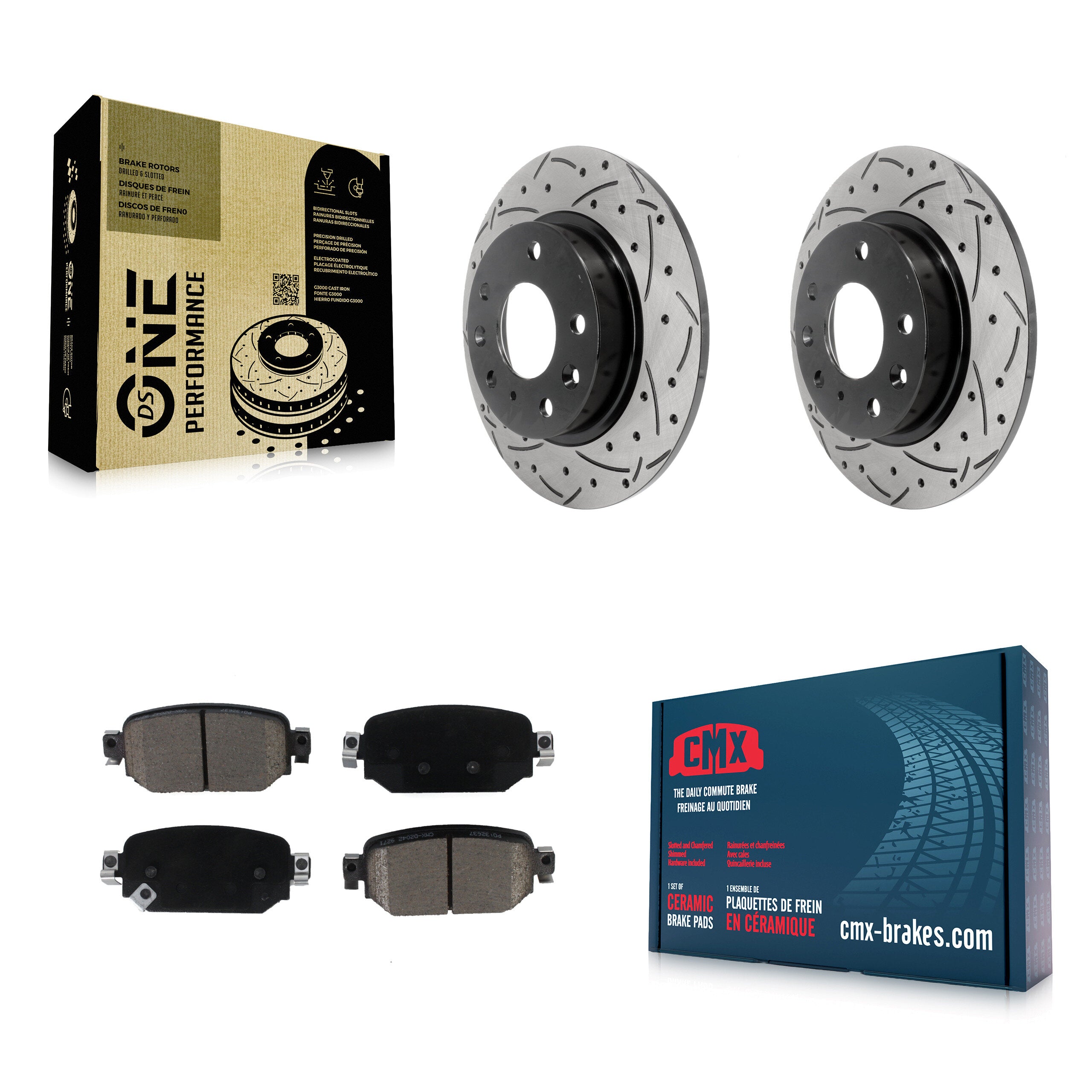 Transit Auto KDC-100754 Disc Brake Kit for 2017-2022 Mazda CX-3, Mazda 3, Mazda 3 Sport - Rear product image