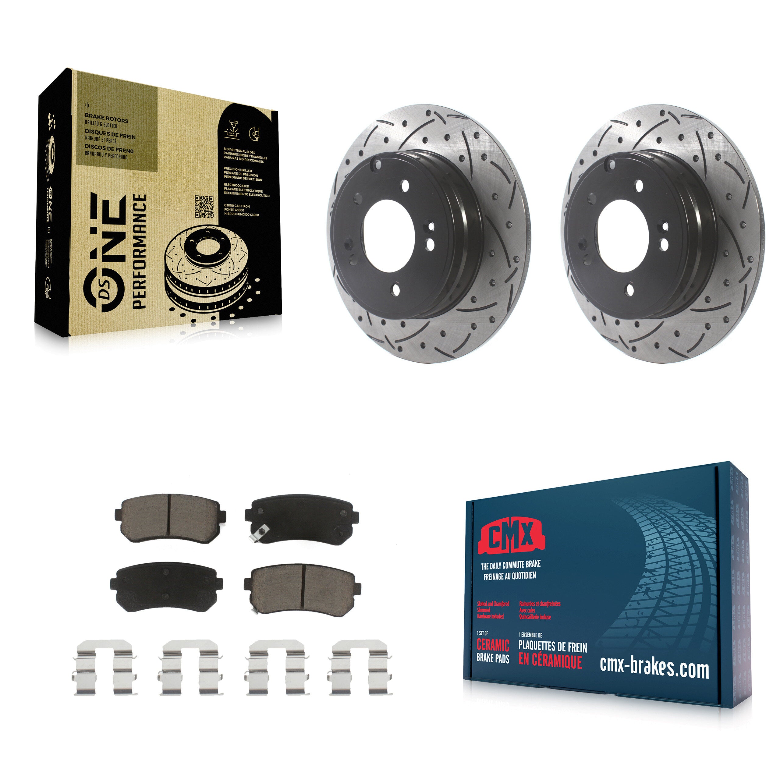 Transit Auto KDC-100762 Disc Brake Kit for 2014-2017 Hyundai Tucson, Hyundai Sonata, Kia Cadenza - Rear product image