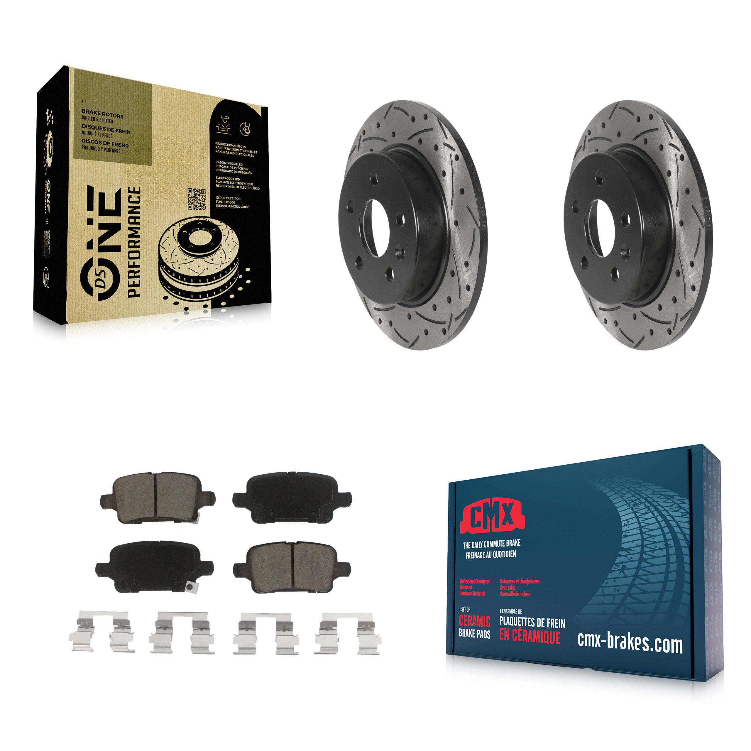 Transit Auto KDC-100792 Disc Brake Kit for 2016-2023 Chevrolet Bolt EUV, Chevrolet Bolt EV, Chevrolet Cruze & more - Rear product image