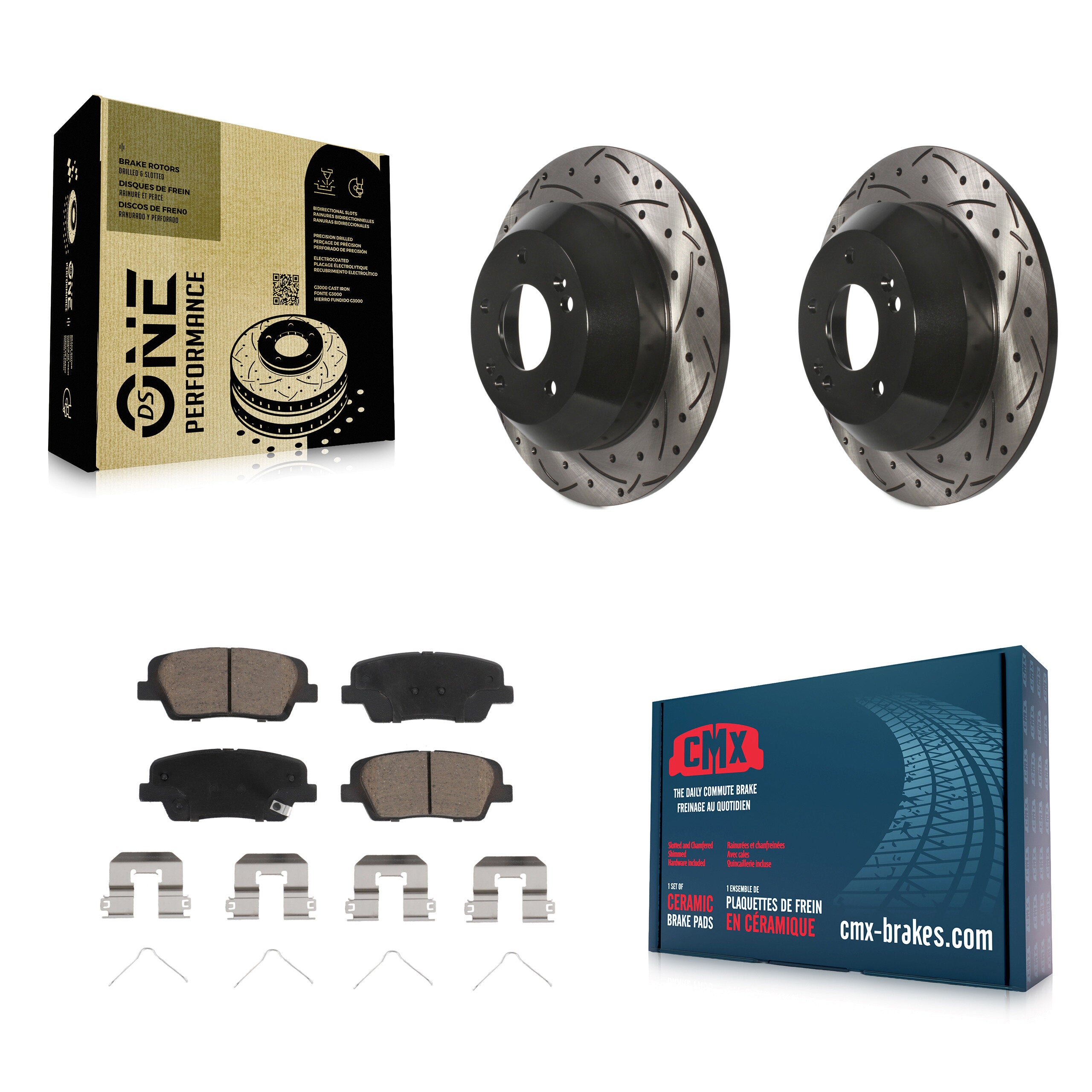 Transit Auto KDC-100809 Disc Brake Kit for 2016-2020 Hyundai Santa Fe, Hyundai Santa Fe Sport, Hyundai Santa Fe XL & more - Rear product image