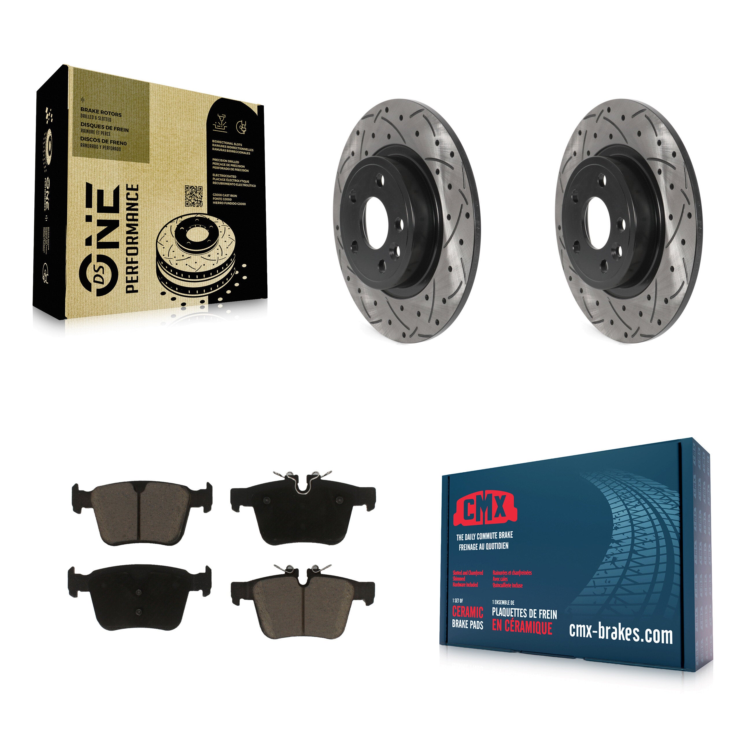 Transit Auto KDC-100822 Disc Brake Kit for 2015-2021 Jaguar E-Pace, Land Rover Discovery Sport - Rear product image