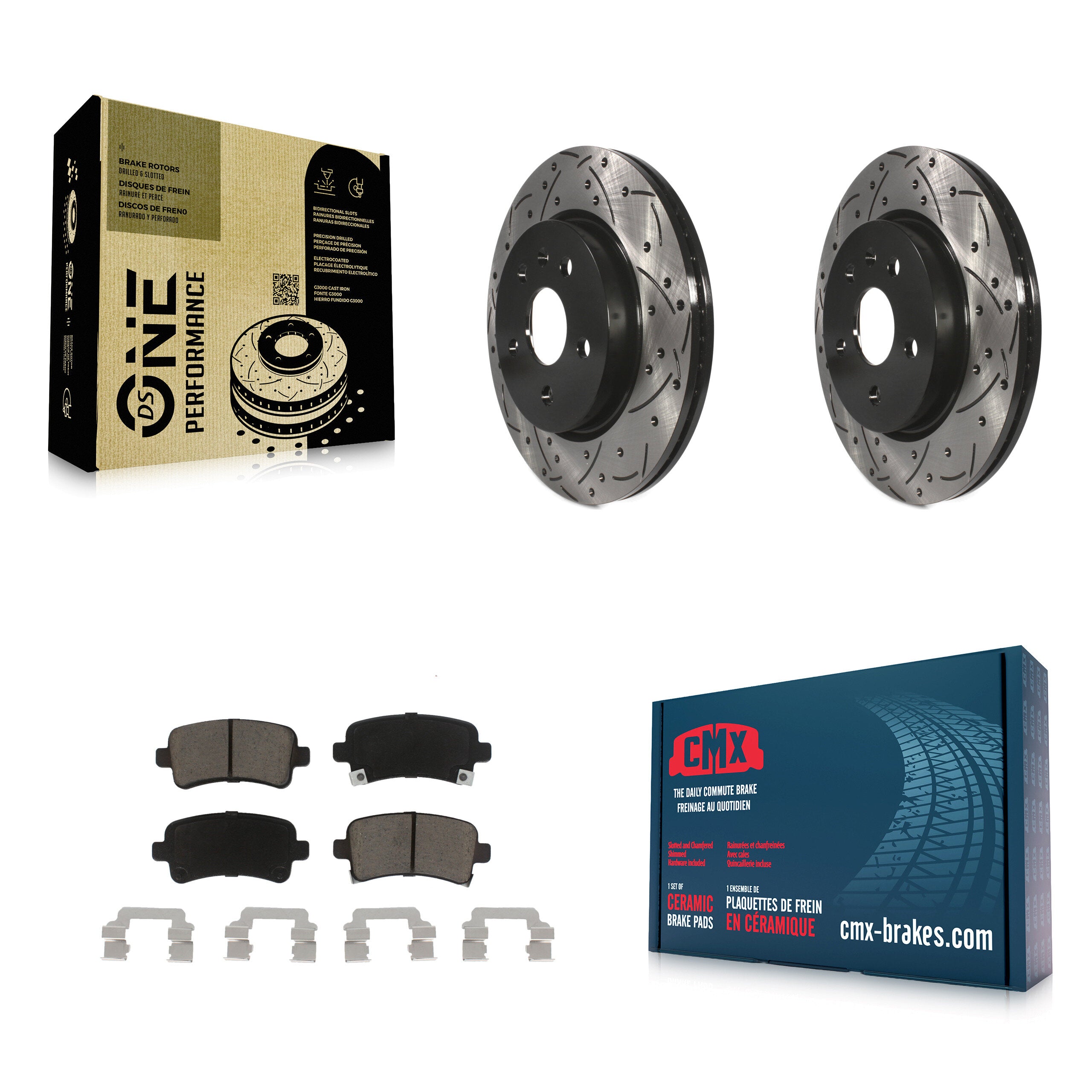 Transit Auto KDC-100831 Disc Brake Kit for 2010-2020 Cadillac XTS, Chevrolet Malibu Limited, Chevrolet Impala & more - Rear product image