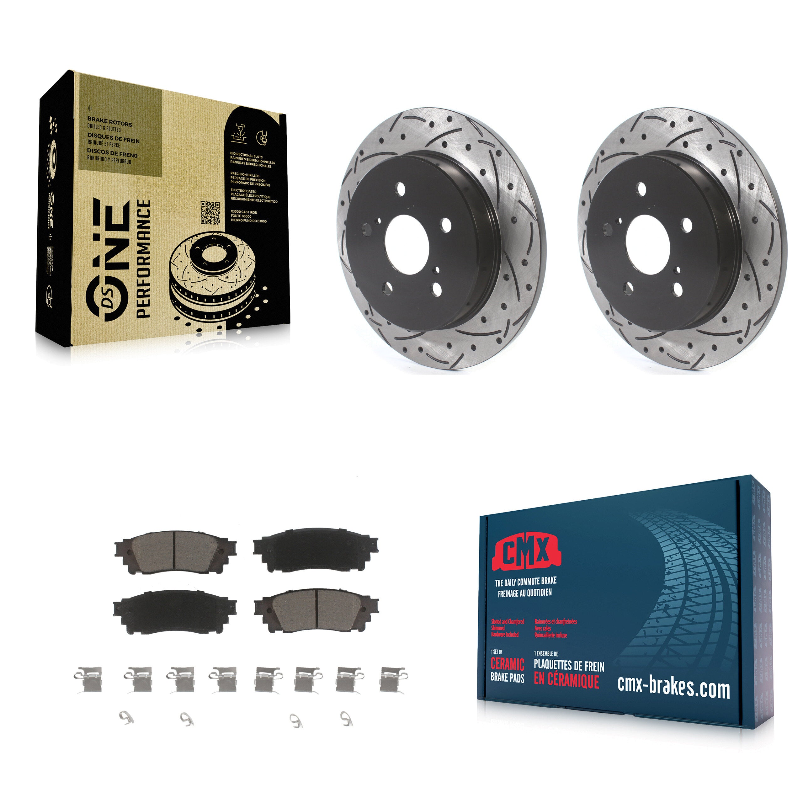 Transit Auto KDC-100838 Disc Brake Kit for 2015-2024 Toyota Camry, Toyota Prius, Lexus ES300h & more - Rear product image
