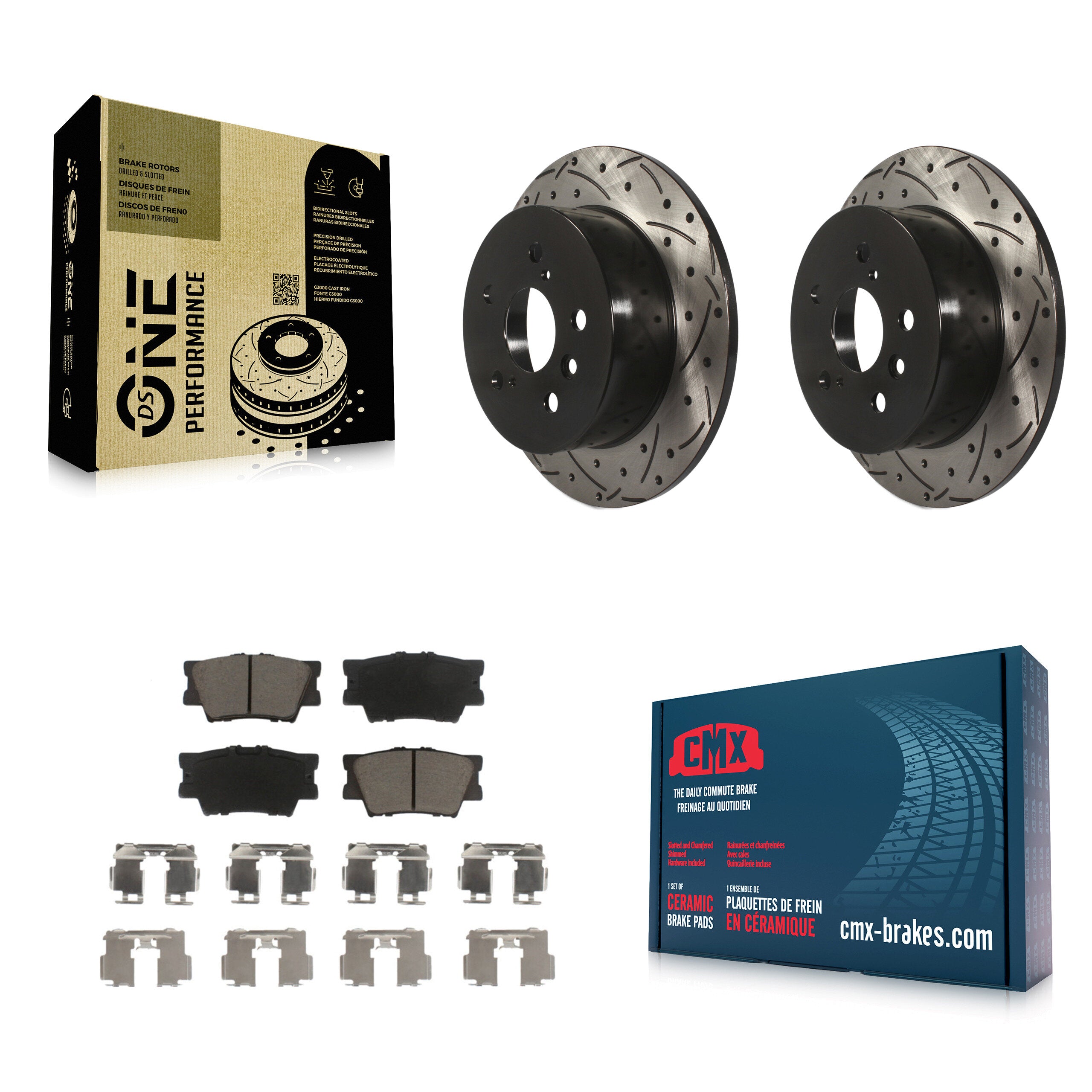 Transit Auto KDC-100841 Disc Brake Kit for 2012-2018 Lexus ES300h, Lexus ES350, Toyota Avalon & more - Rear product image