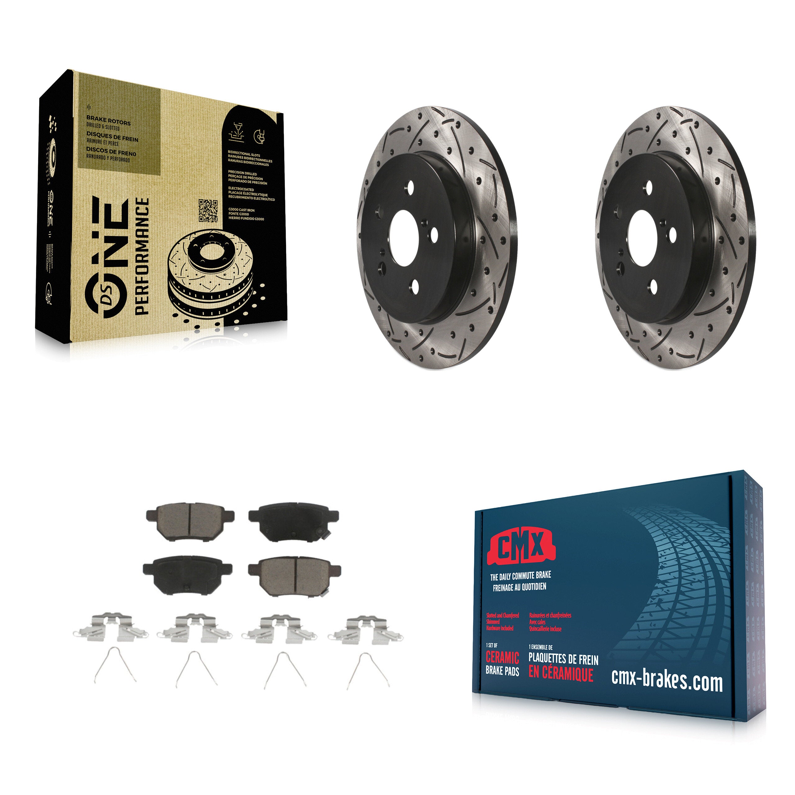 Transit Auto KDC-100842 Disc Brake Kit for 2009-2022 Toyota Corolla, Toyota Prius AWD-e, Toyota Prius Prime & more - Rear product image
