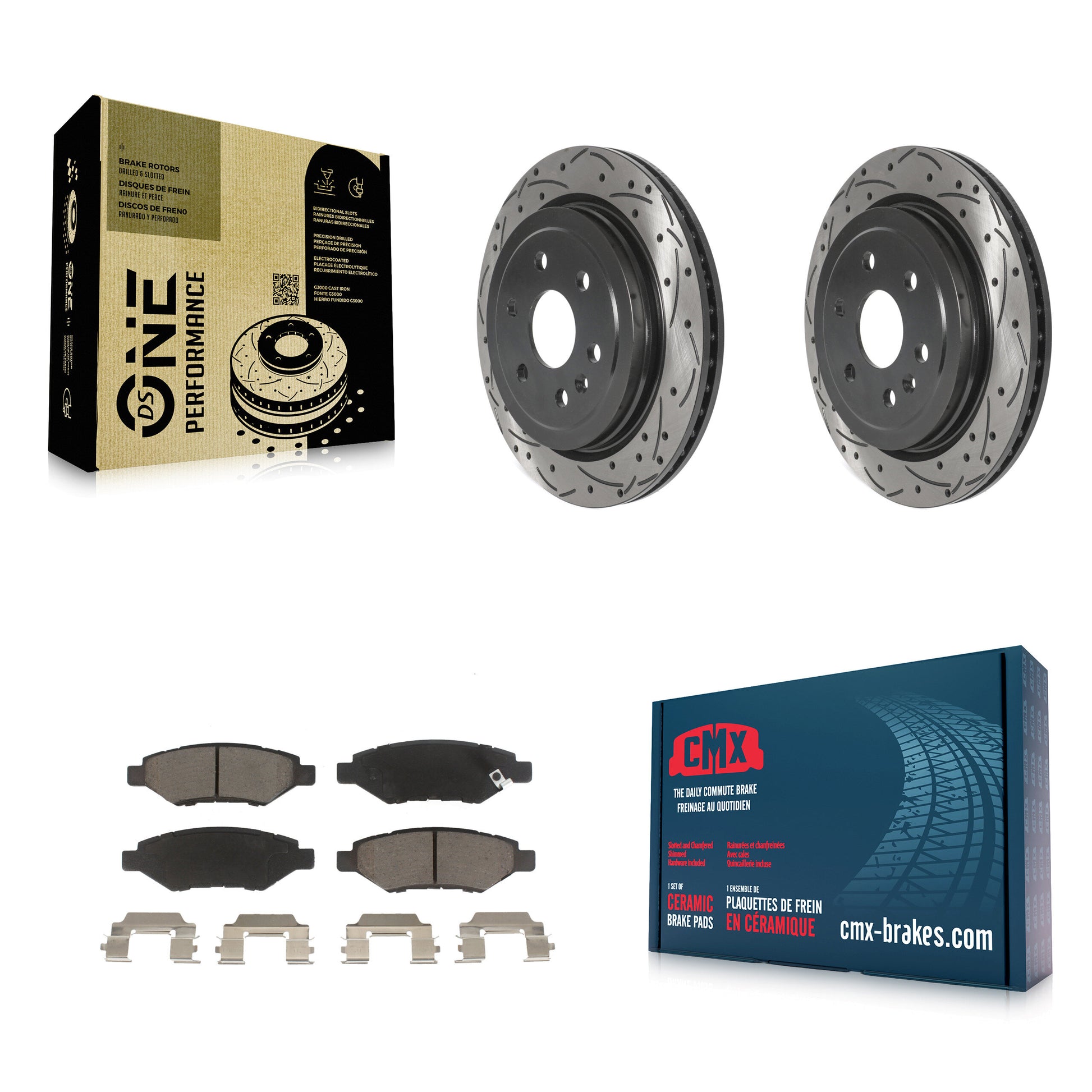 Transit Auto KDC-100852 Disc Brake Kit for 2010-2016 Saab 9-4X, Cadillac SRX - Rear product image