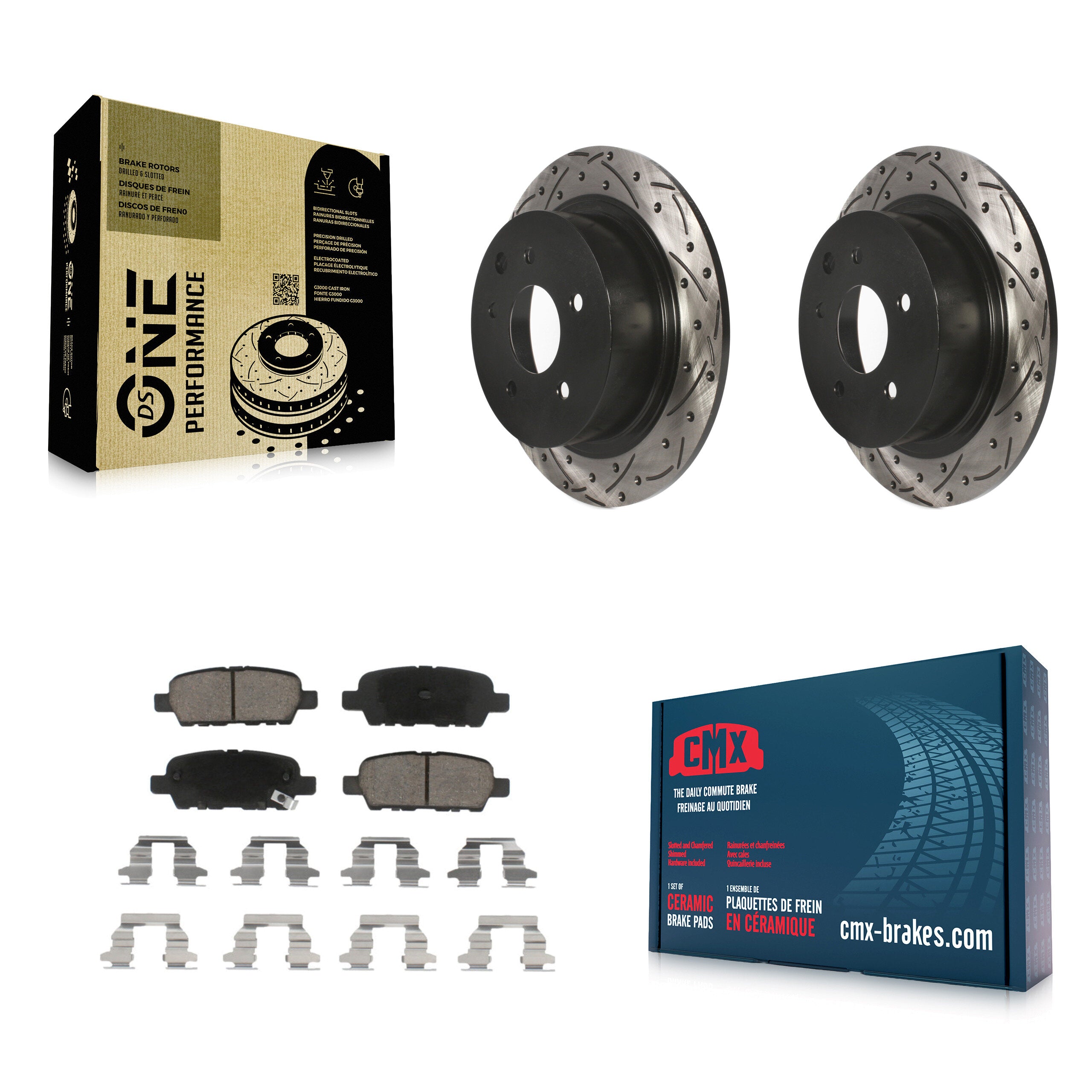 Transit Auto KDC-100880 Disc Brake Kit for 2002-2023 Nissan Altima, Nissan Juke, Nissan Sentra & more - Rear product image