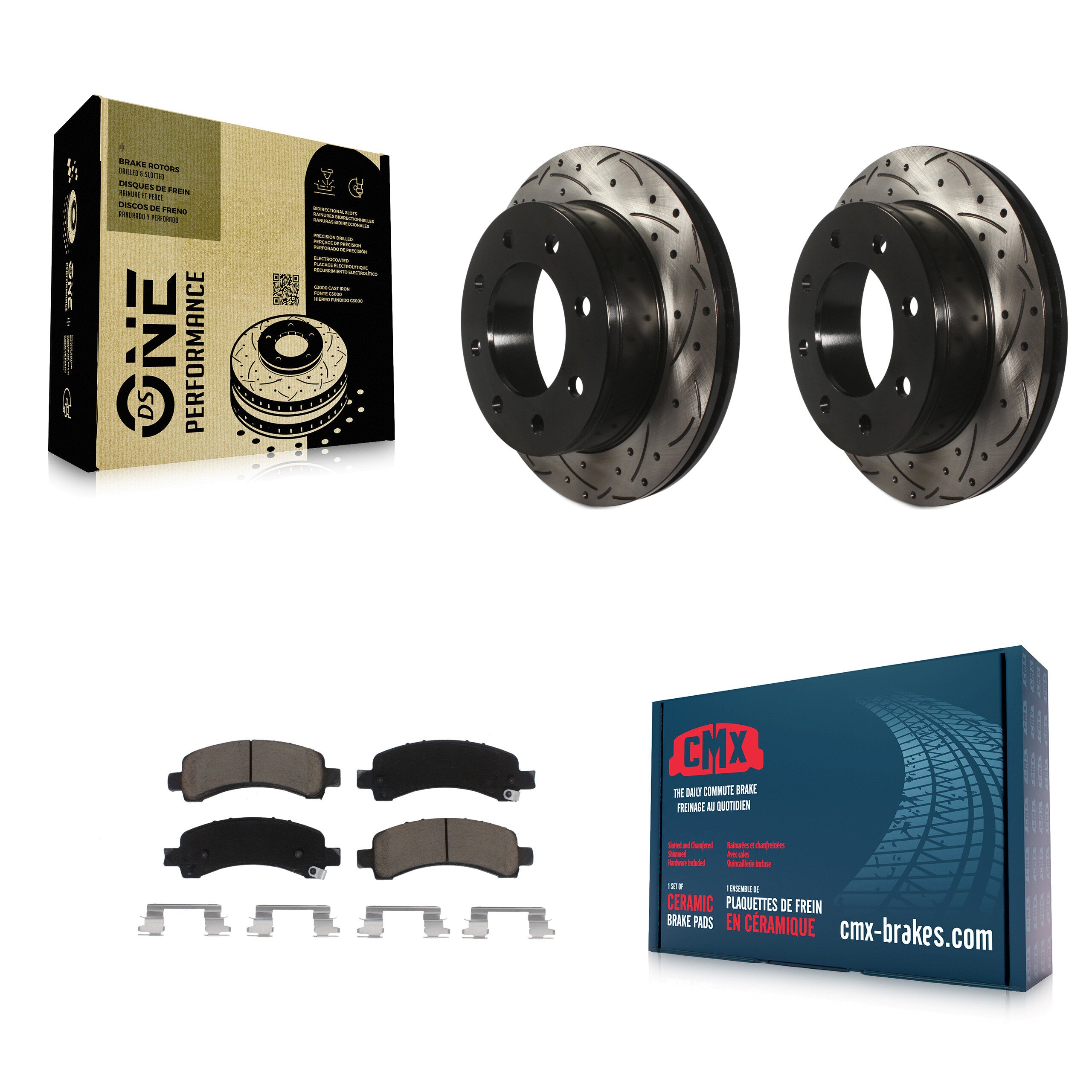 Transit Auto KDC-100890 Disc Brake Kit for 2005-2020 GMC Savana 2500, Chevrolet Express 2500, Chevrolet Express 3500 & more - Rear product image