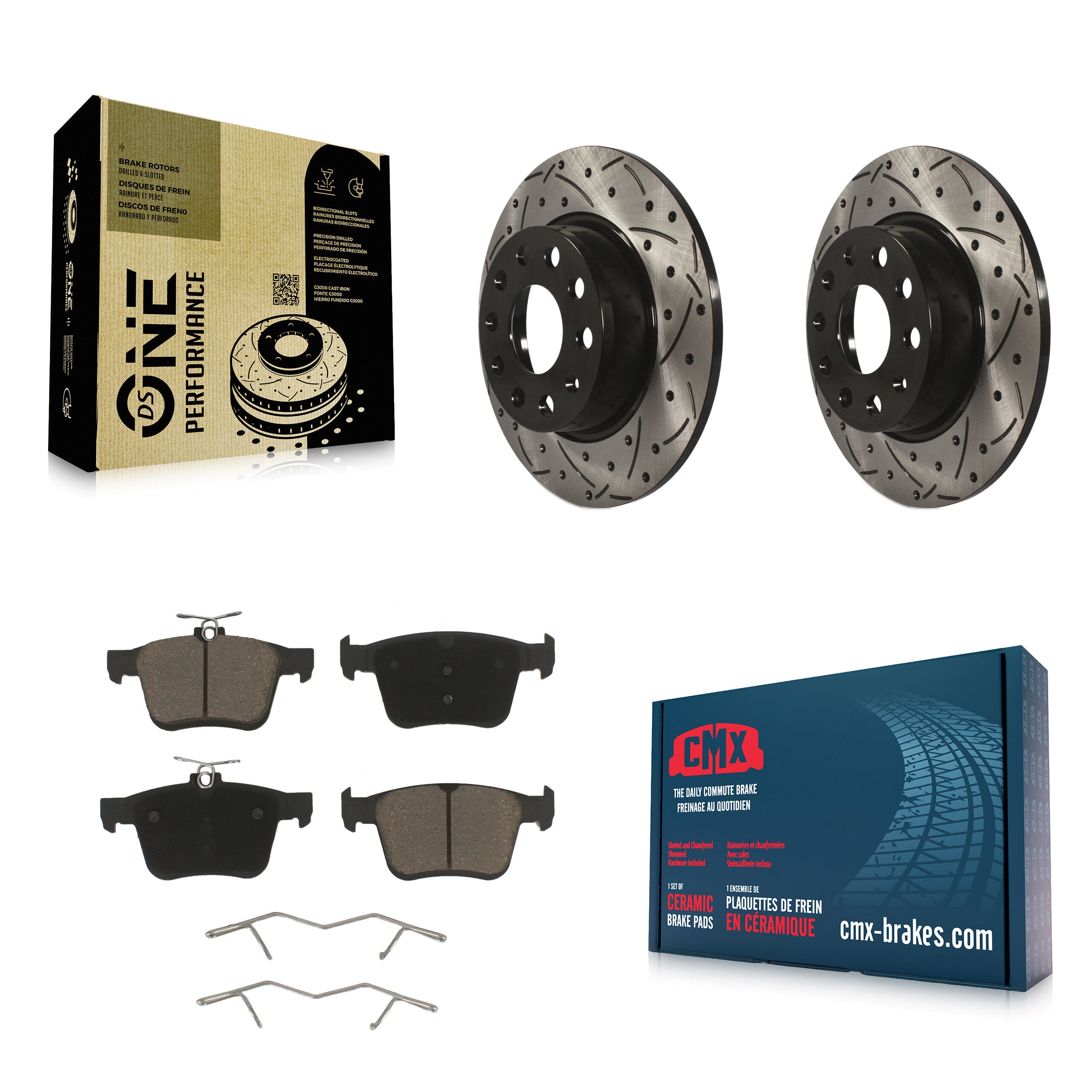 Transit Auto KDC-100906 Disc Brake Kit for 2015-2023 Volkswagen Taos, Audi A3, Audi A3 Sportback e-tron & more - Rear product image